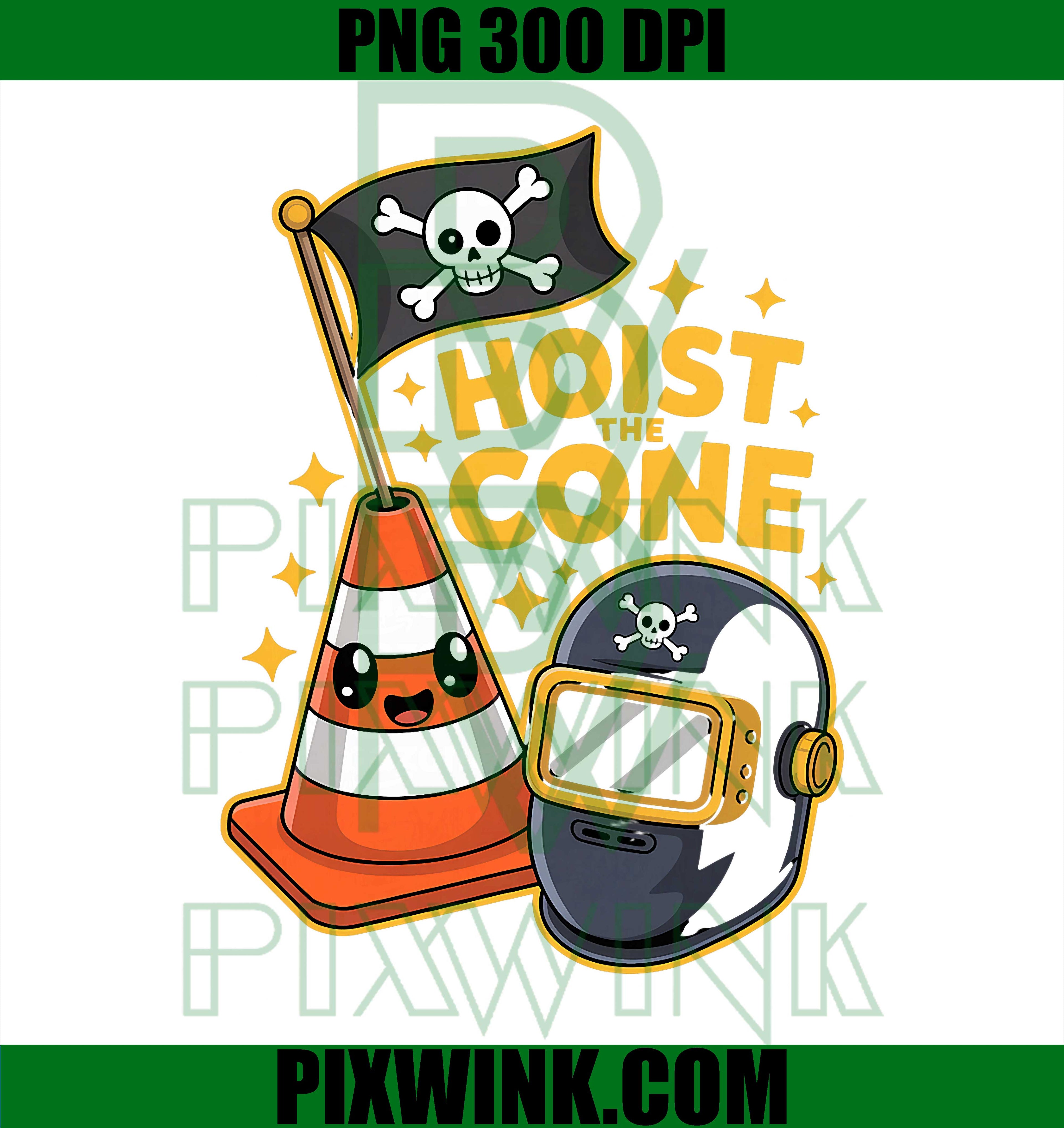 Pirate Traffic Cone PNG, Hoist The Cone PNG Funny Meme Design