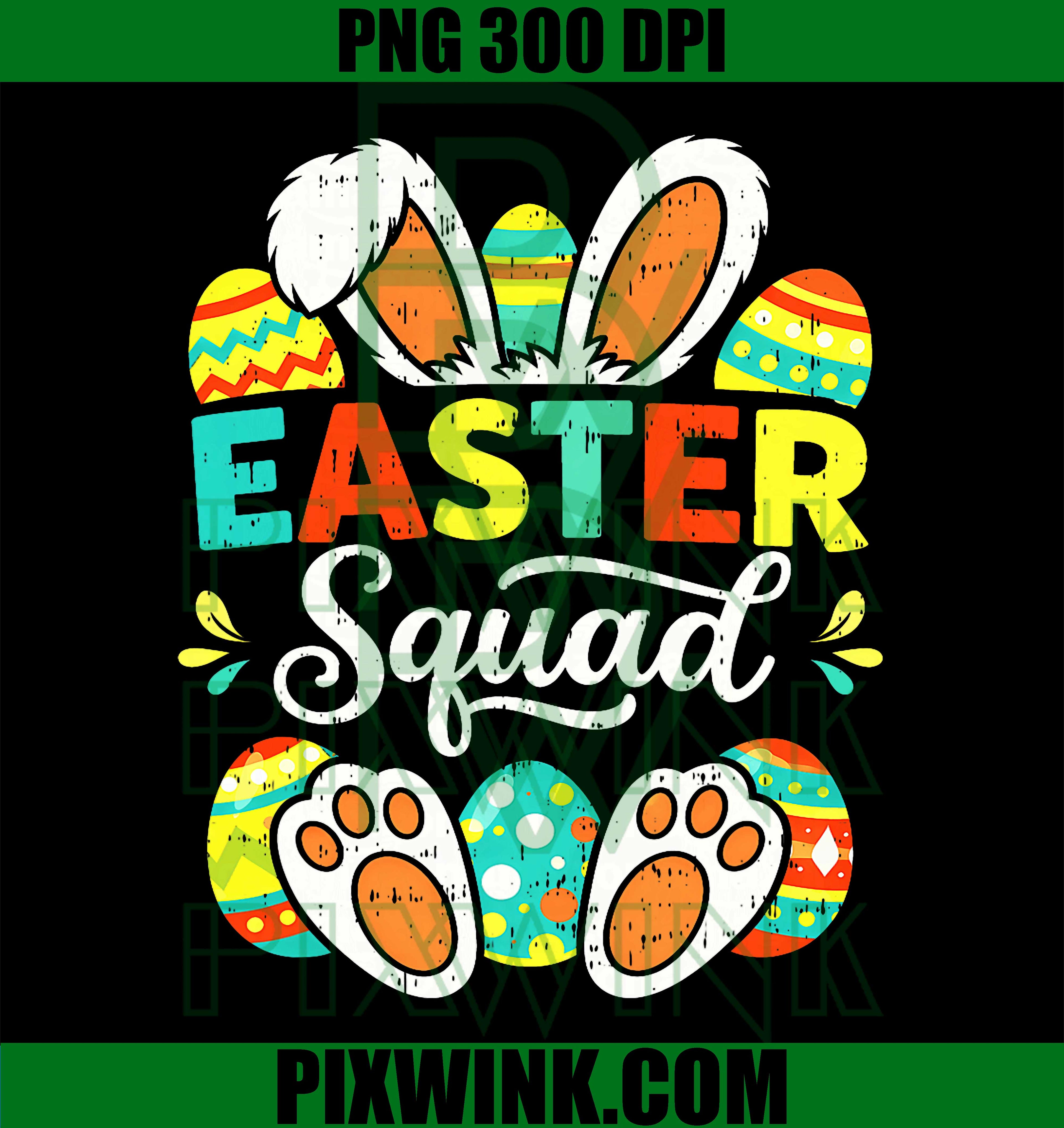 Easter Squad Family Matching PNG, Bunny Easter Group Party PNG