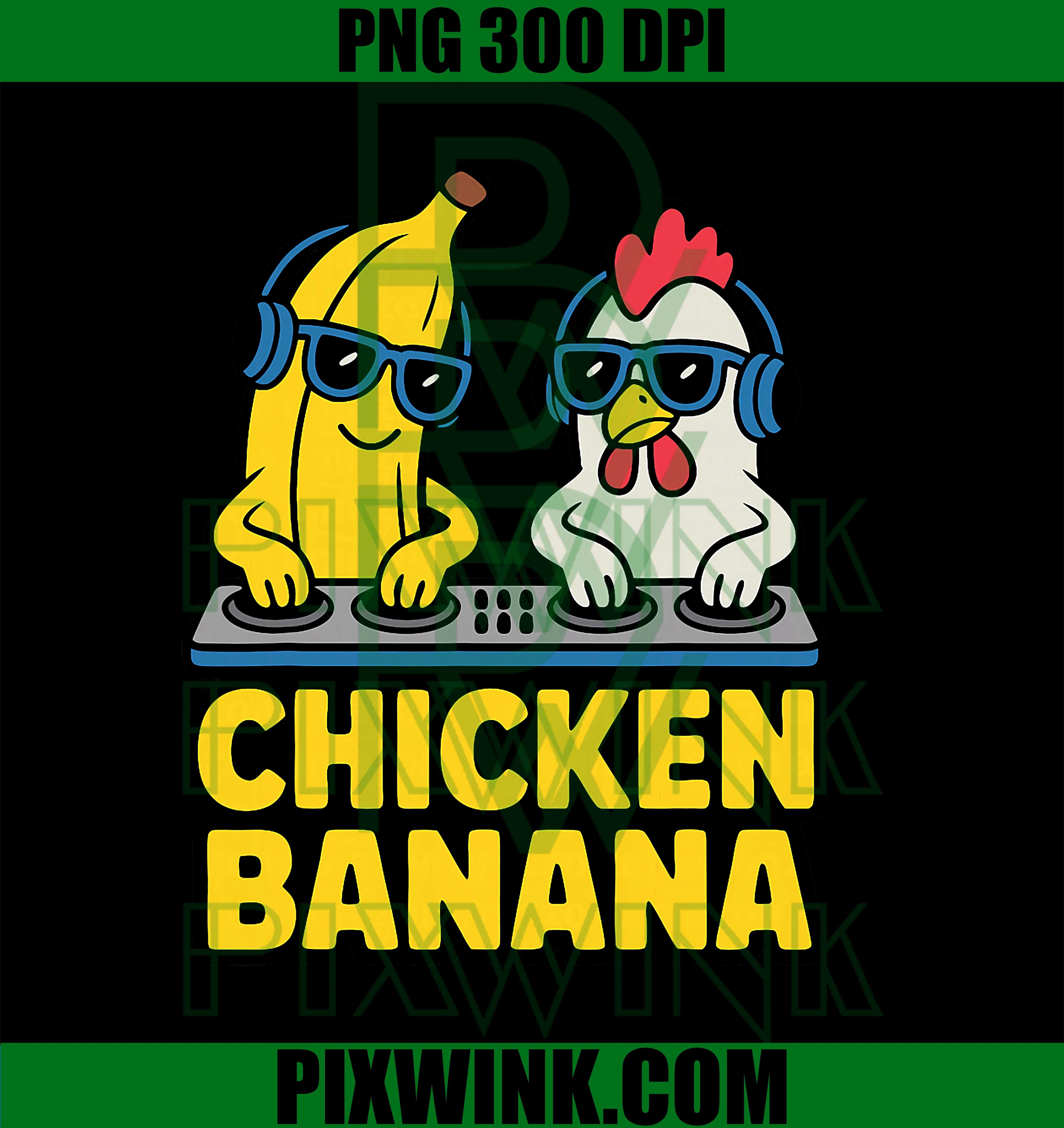 Funny Chicken Banana PNG Animal Music PNG