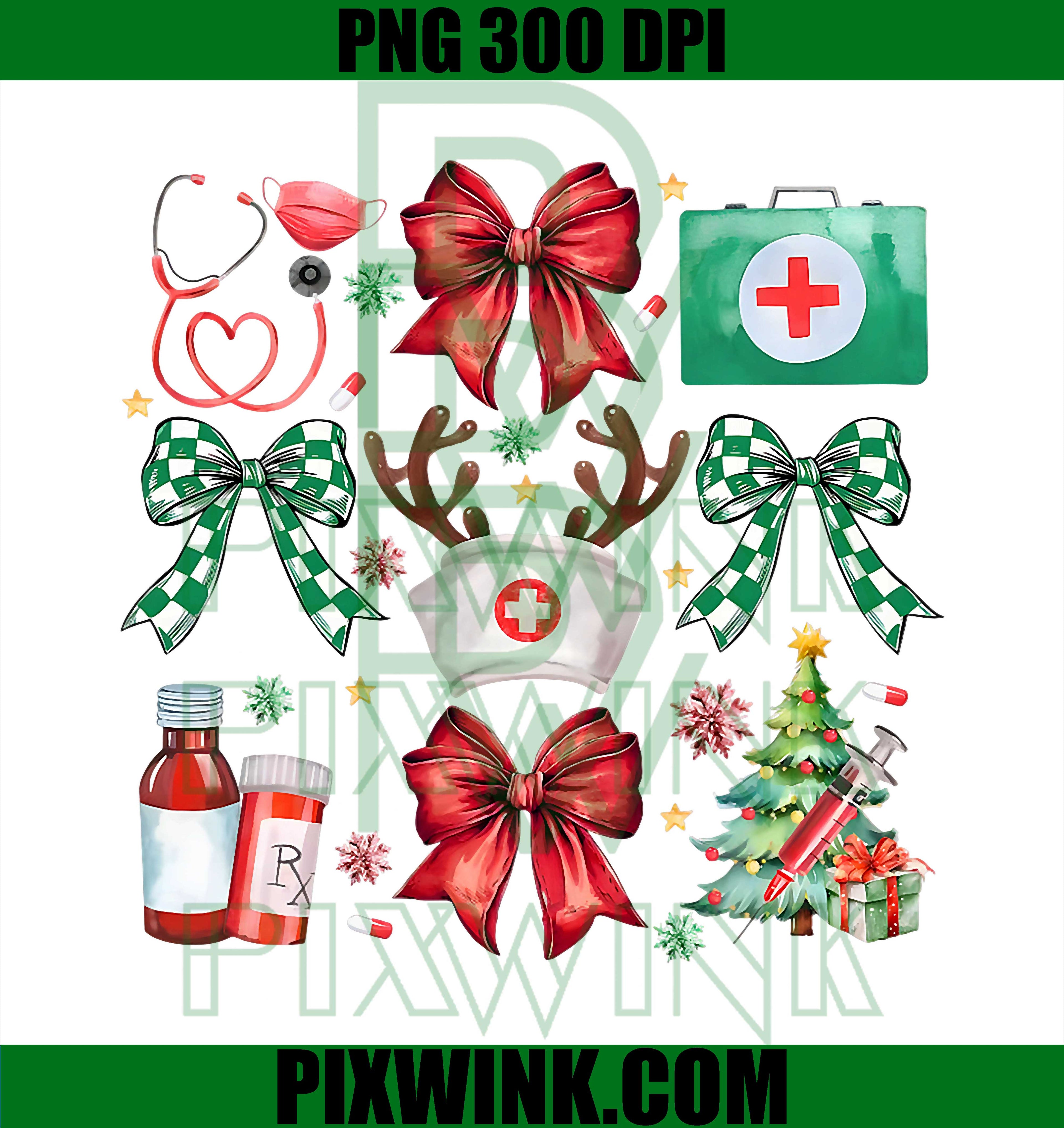 Merry Christmas Coquette Nurse, Funny Christmas PNG