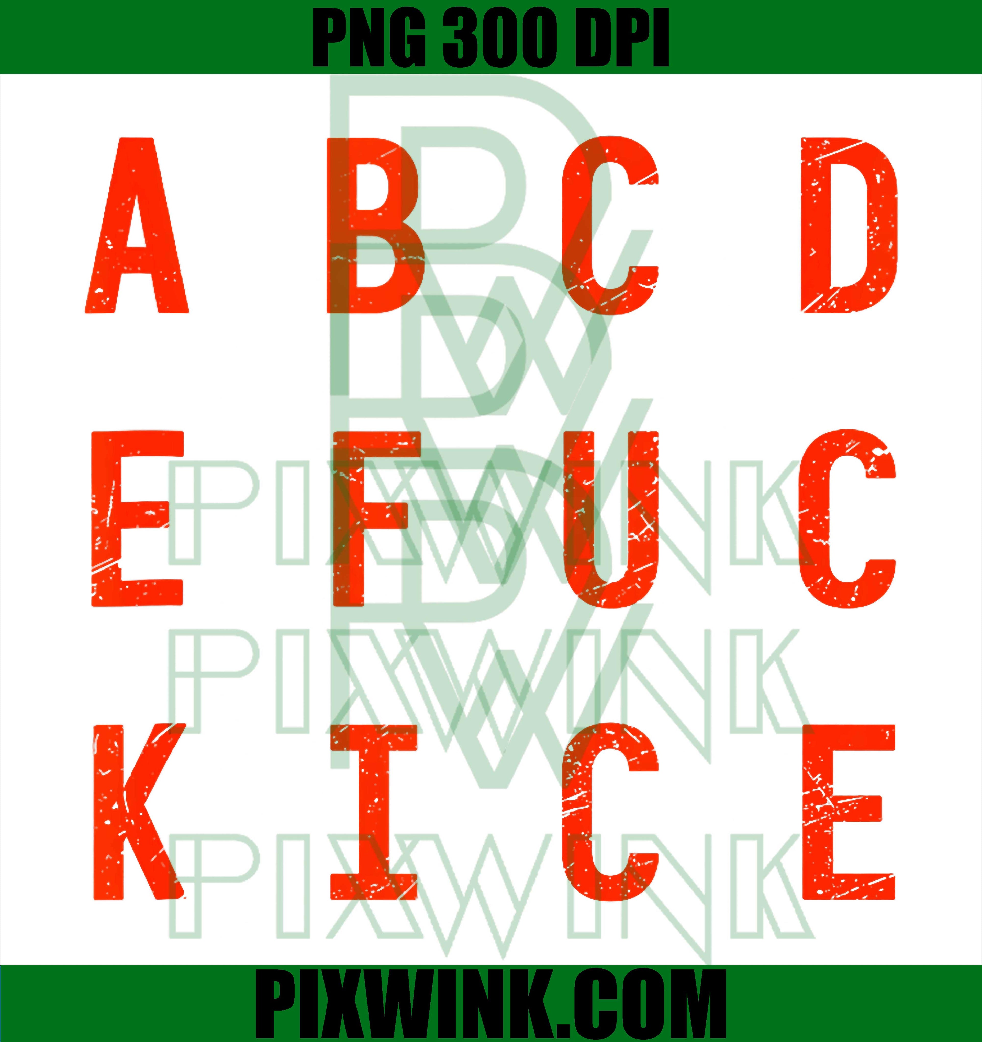 Alphabet Letters PNG, Red Distressed PNG, I.C.E Typography Design PNG