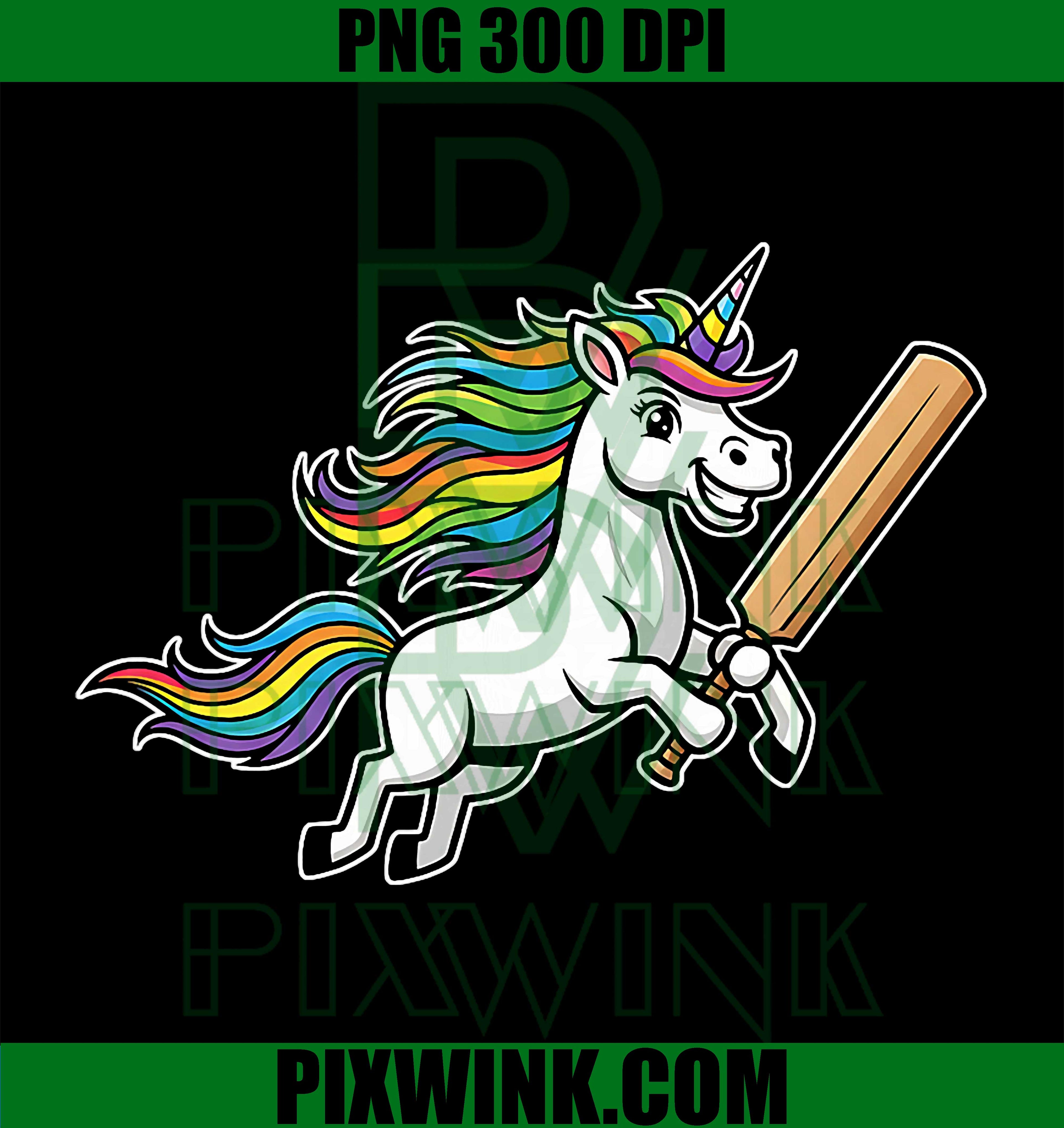 Cute Rainbow Unicorn Cricket PNG, Fantasy Cartoon Design PNG