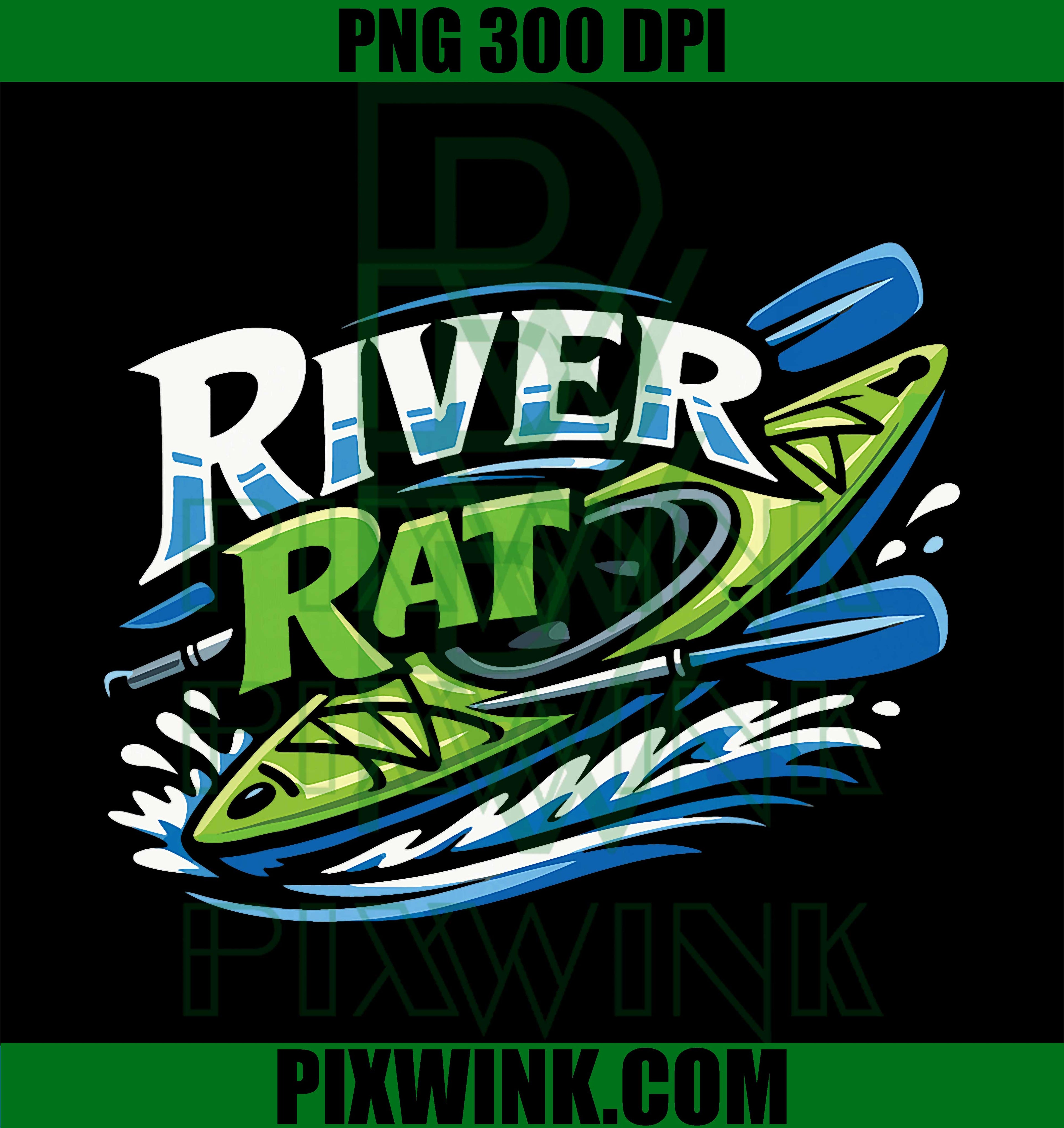 Kayaking River Rat PNG, Funny Kayak Lover Design PNG