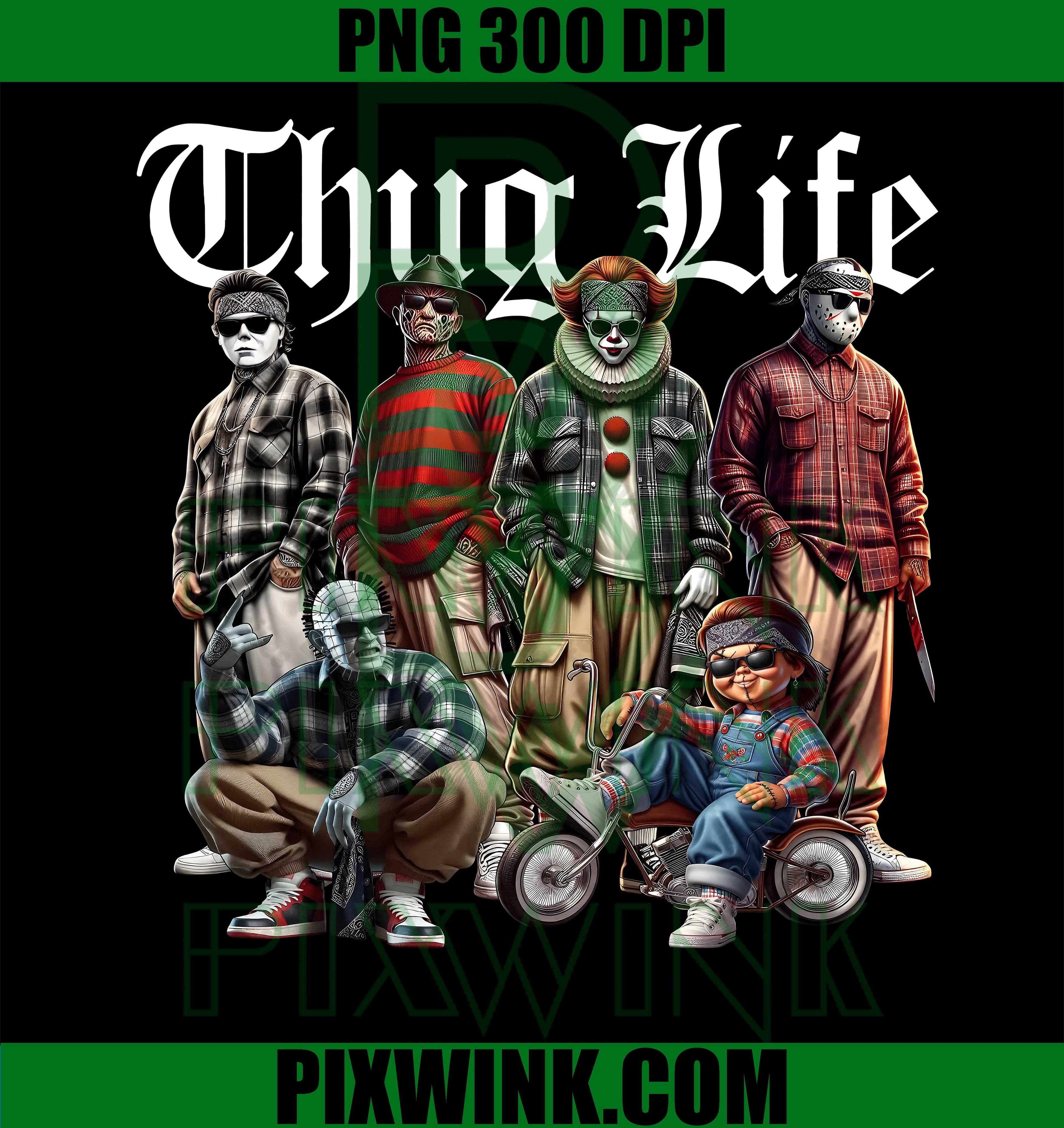 Chicano Thug Life PNG, Horror Gangsta PNG, Halloween Character PNG
