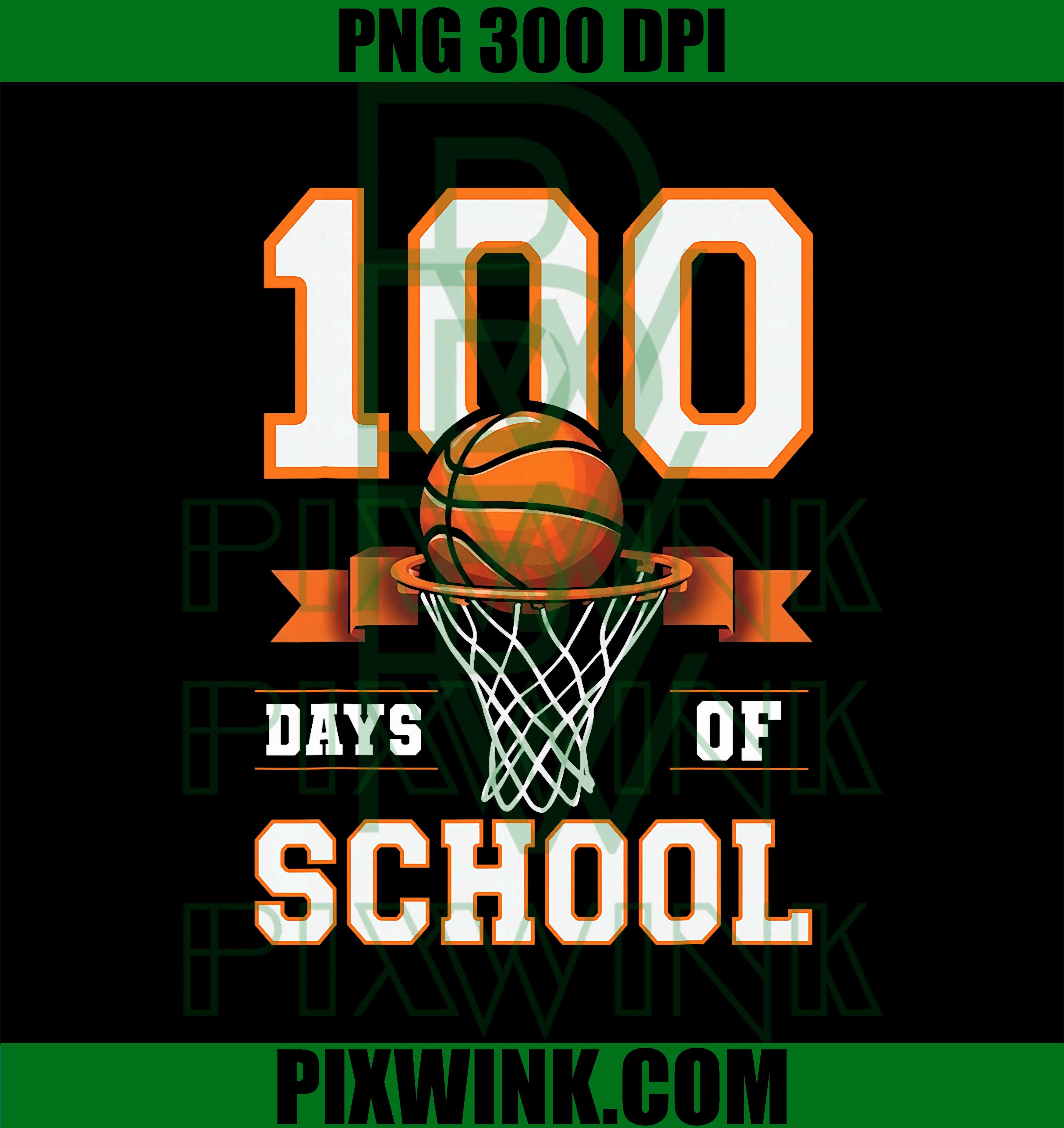 100th Day of School Basketball Kids, 100 Days of School Boys PNG