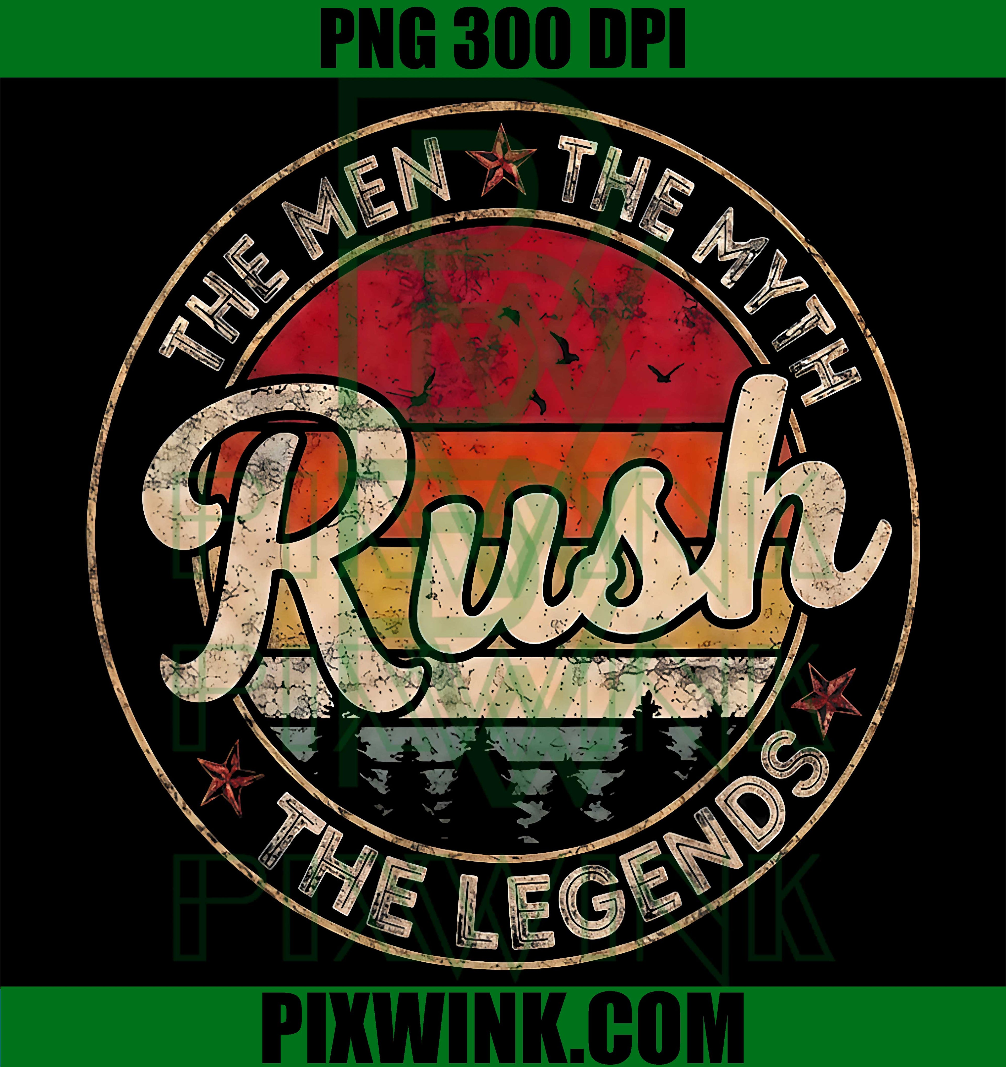 The Men Myth PNG, Rush Legends Vintage PNG