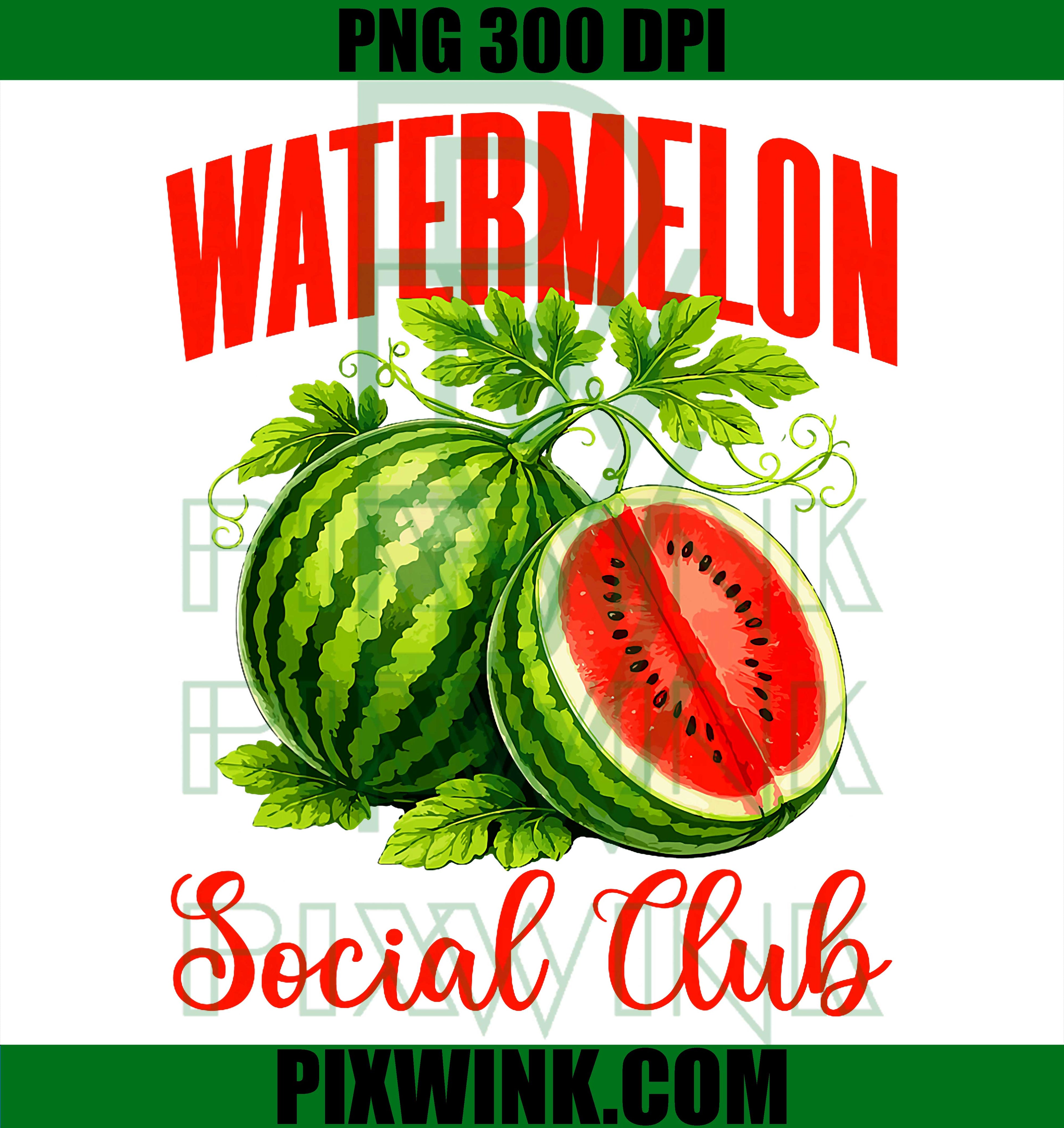 Watermelon Social Club PNG, Summer Tropical Fruits PNG