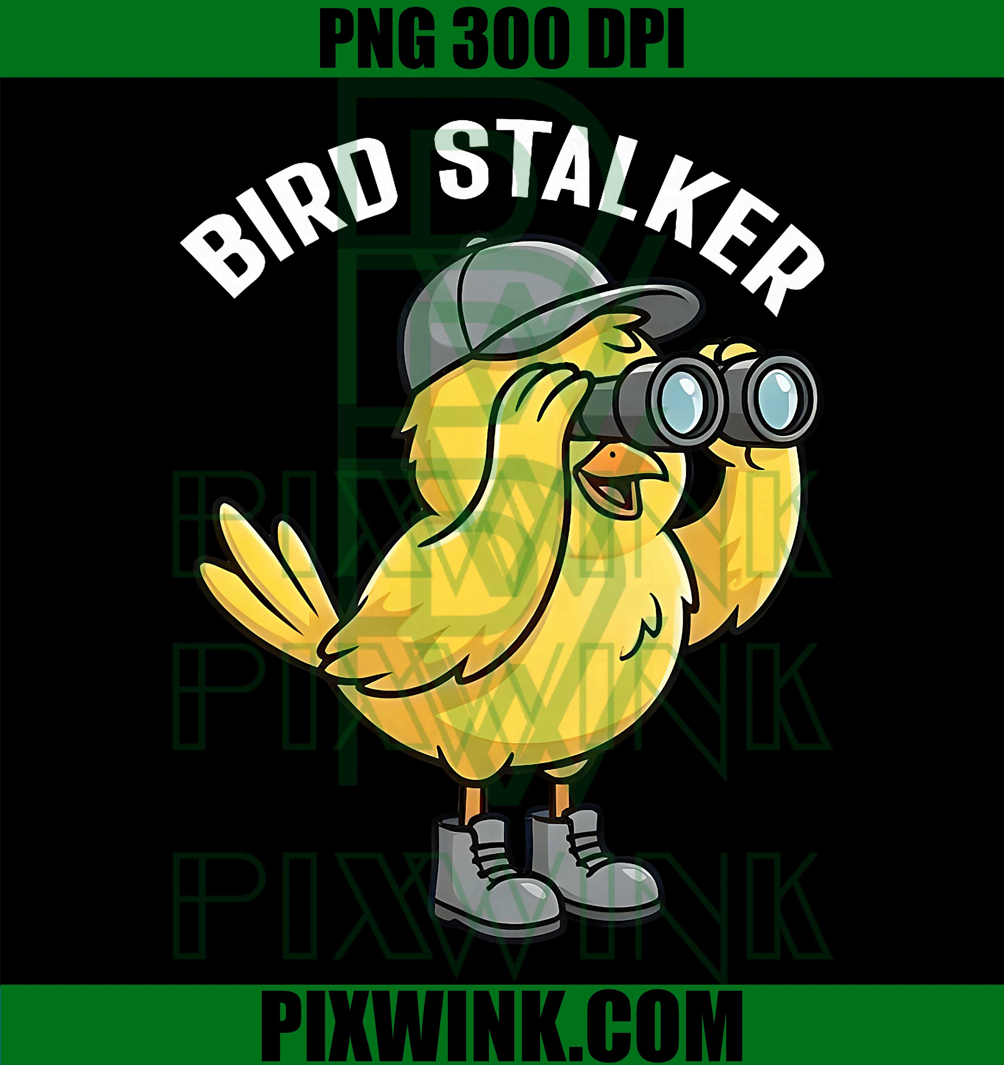 Bird Stalker PNG, Funny Bird Watching Lover Retro Design