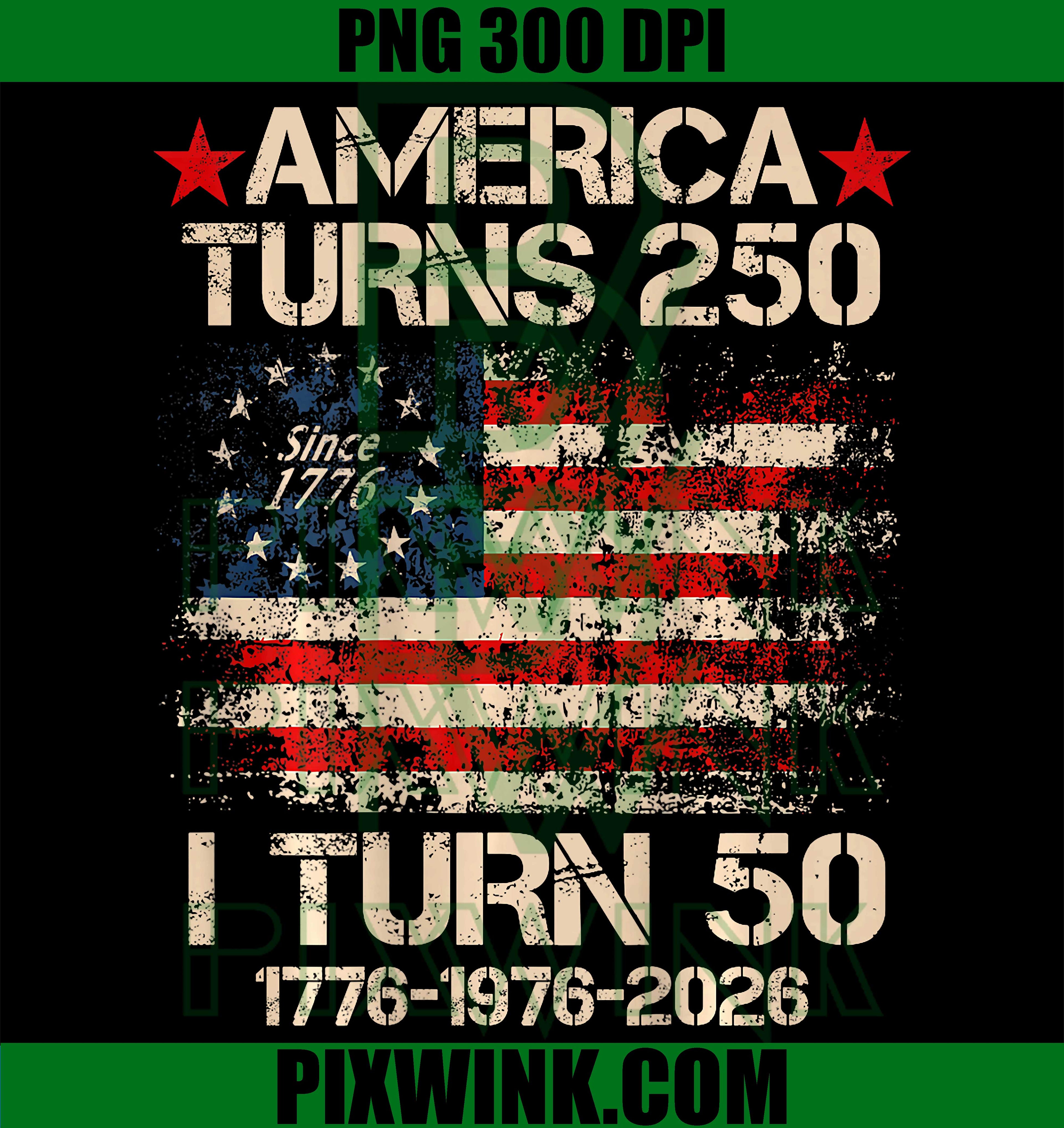America Turns 250 PNG, 1976 50th Birthday Patriotic PNG