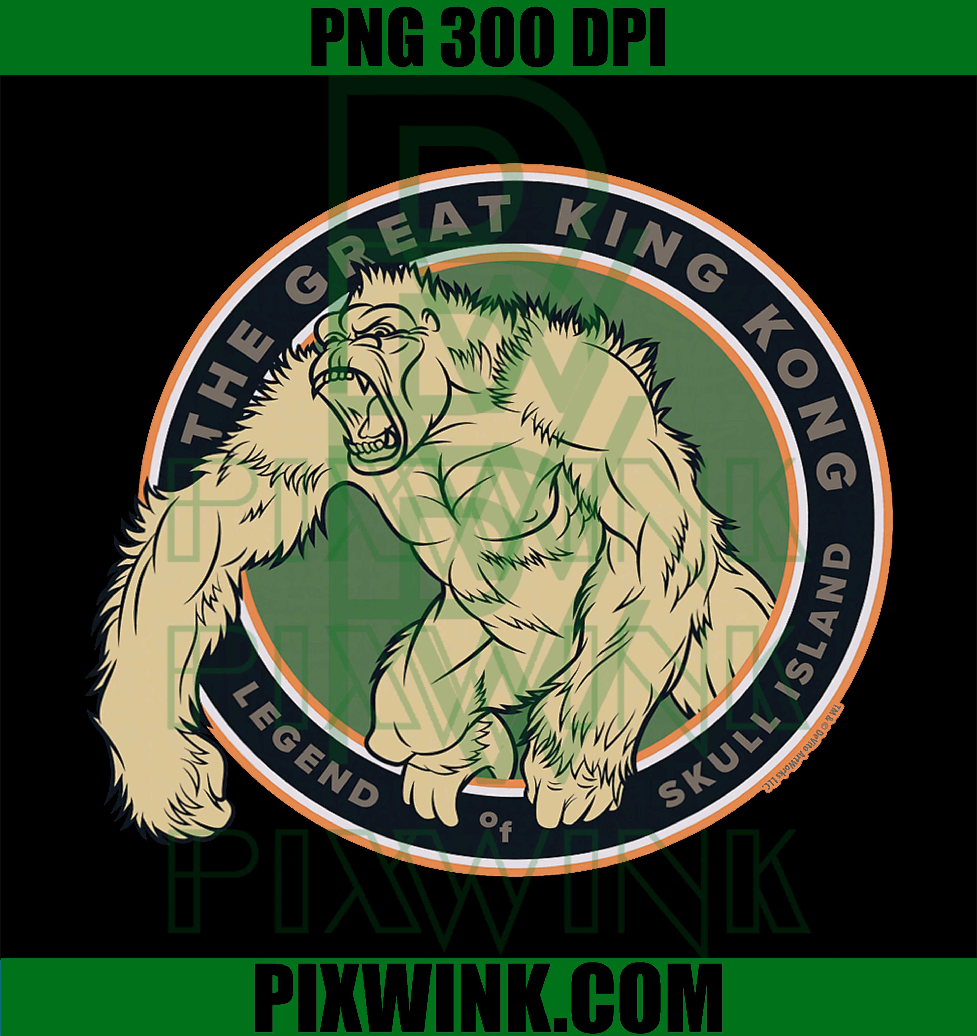 King Kong Skull Island PNG, Classic Monster Movie Design PNG