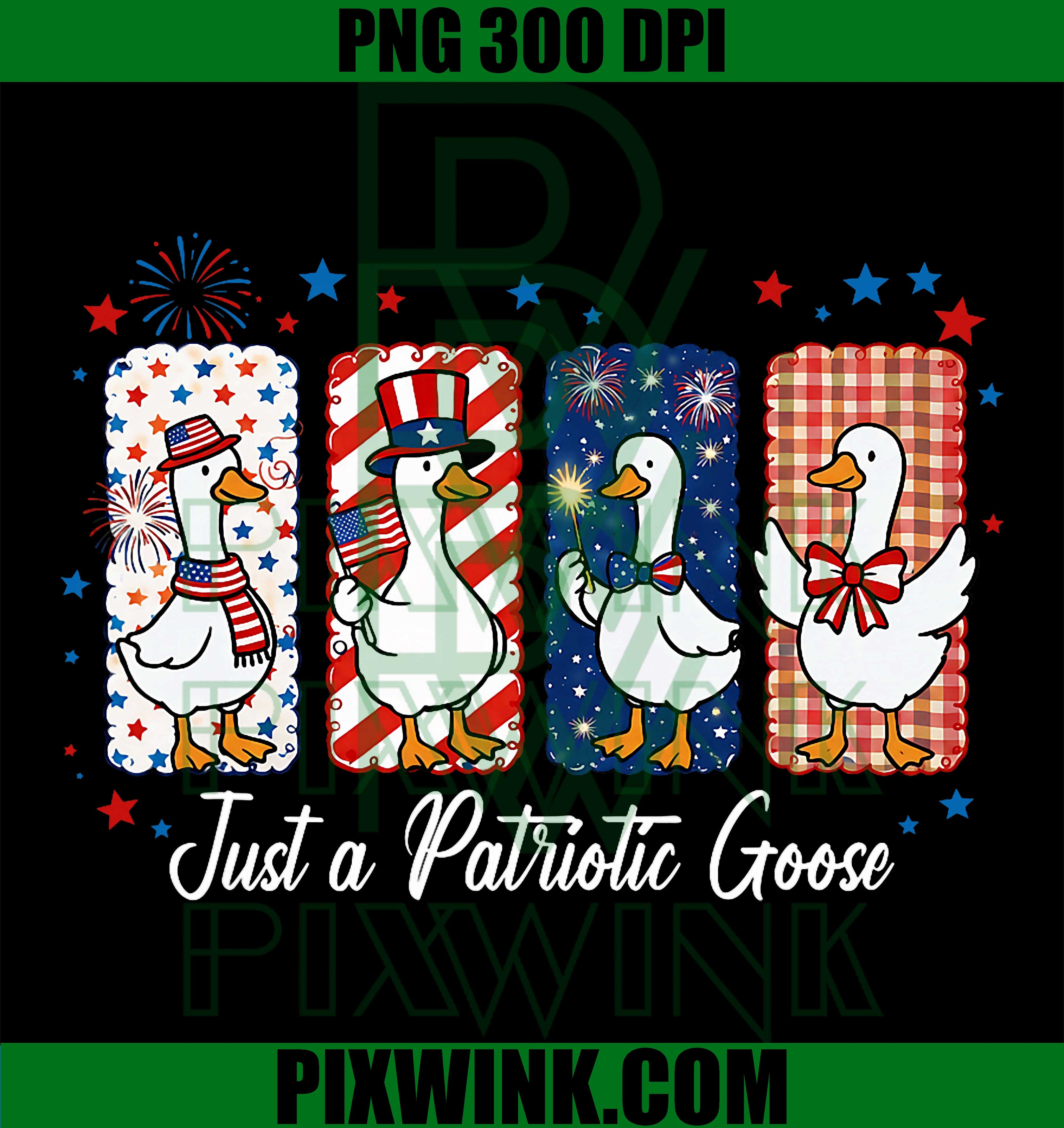 Patriotic Goose PNG, 4th of July 1776-2026 Funny Goose PNG Design