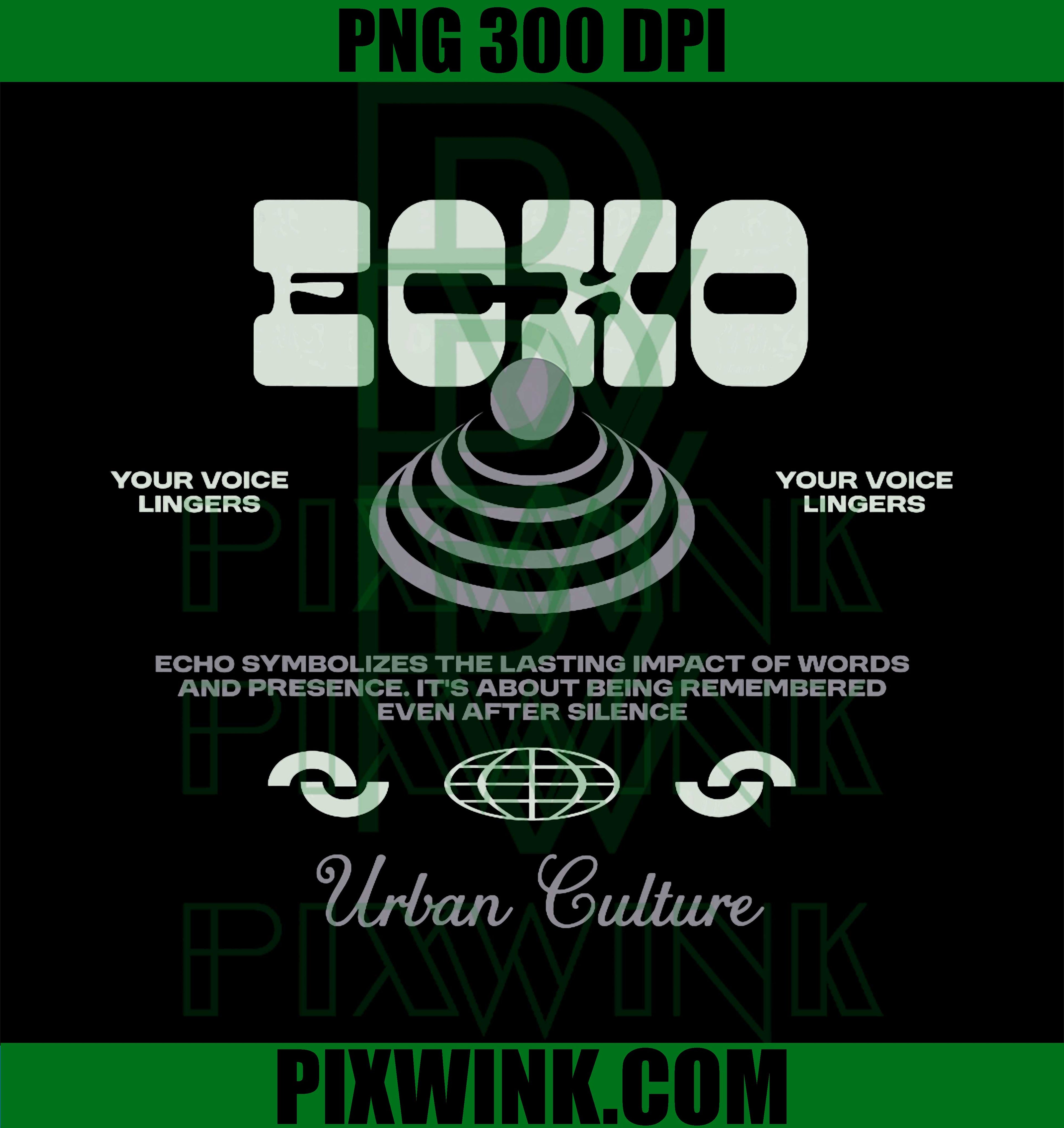Echo Y2K Streetwear PNG, Retro Aesthetic Typography PNG