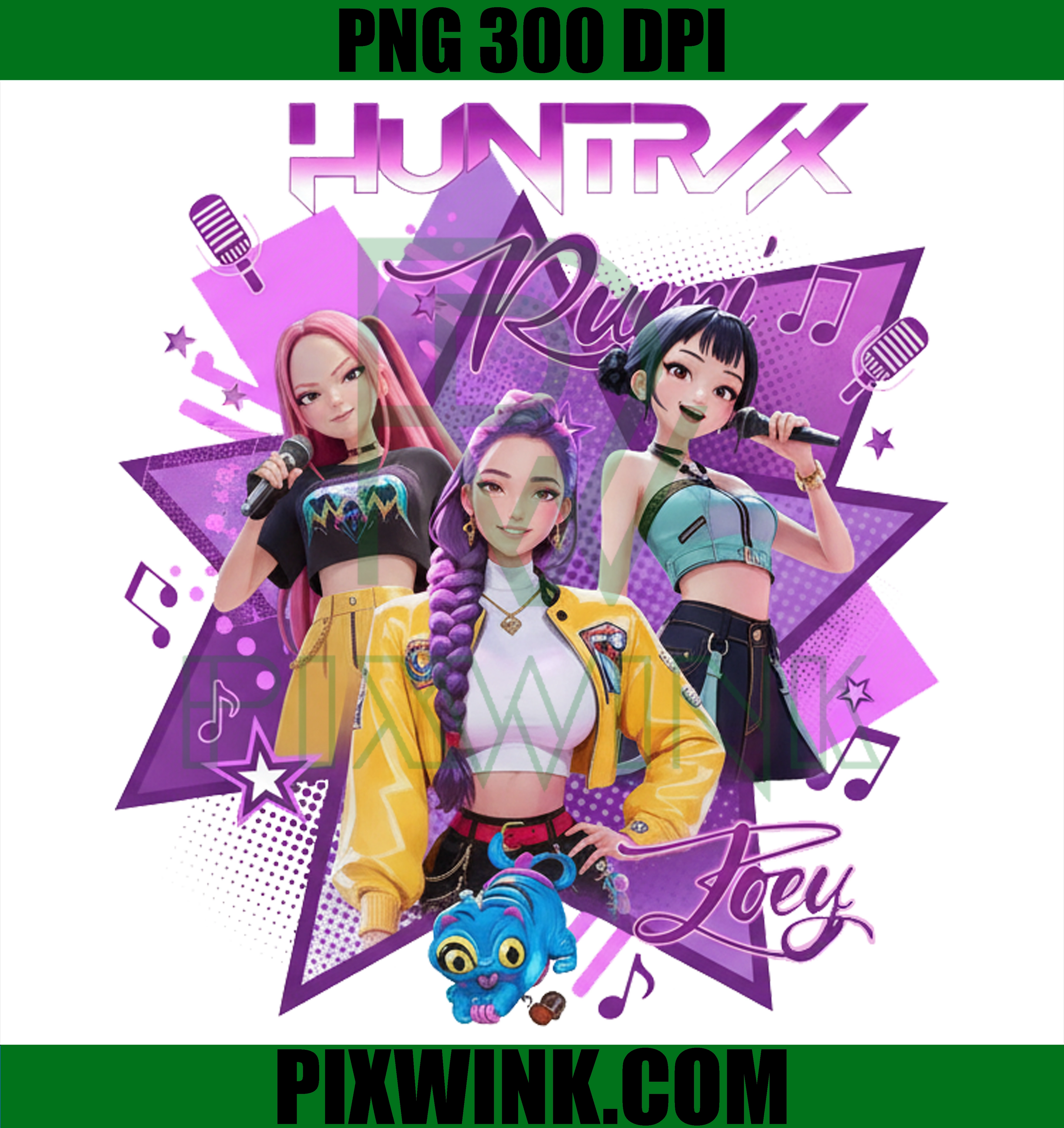HUNTRX Kpop Girl Group PNG, Rumi Joey Digital Art, 300 DPI Sublimation File