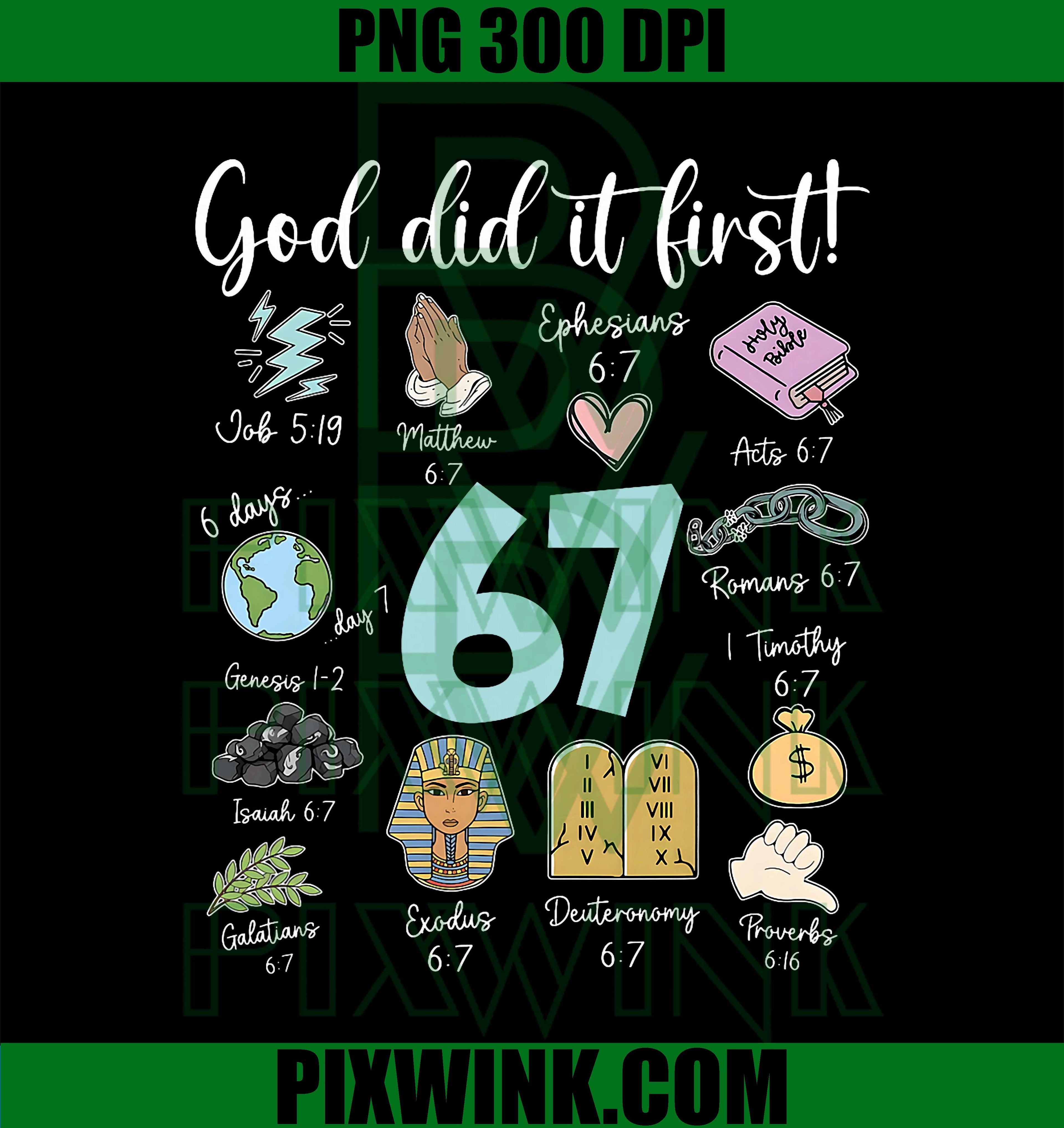 Funny God Did It First 67 PNG, Meme Jesus Christian Bible PNG