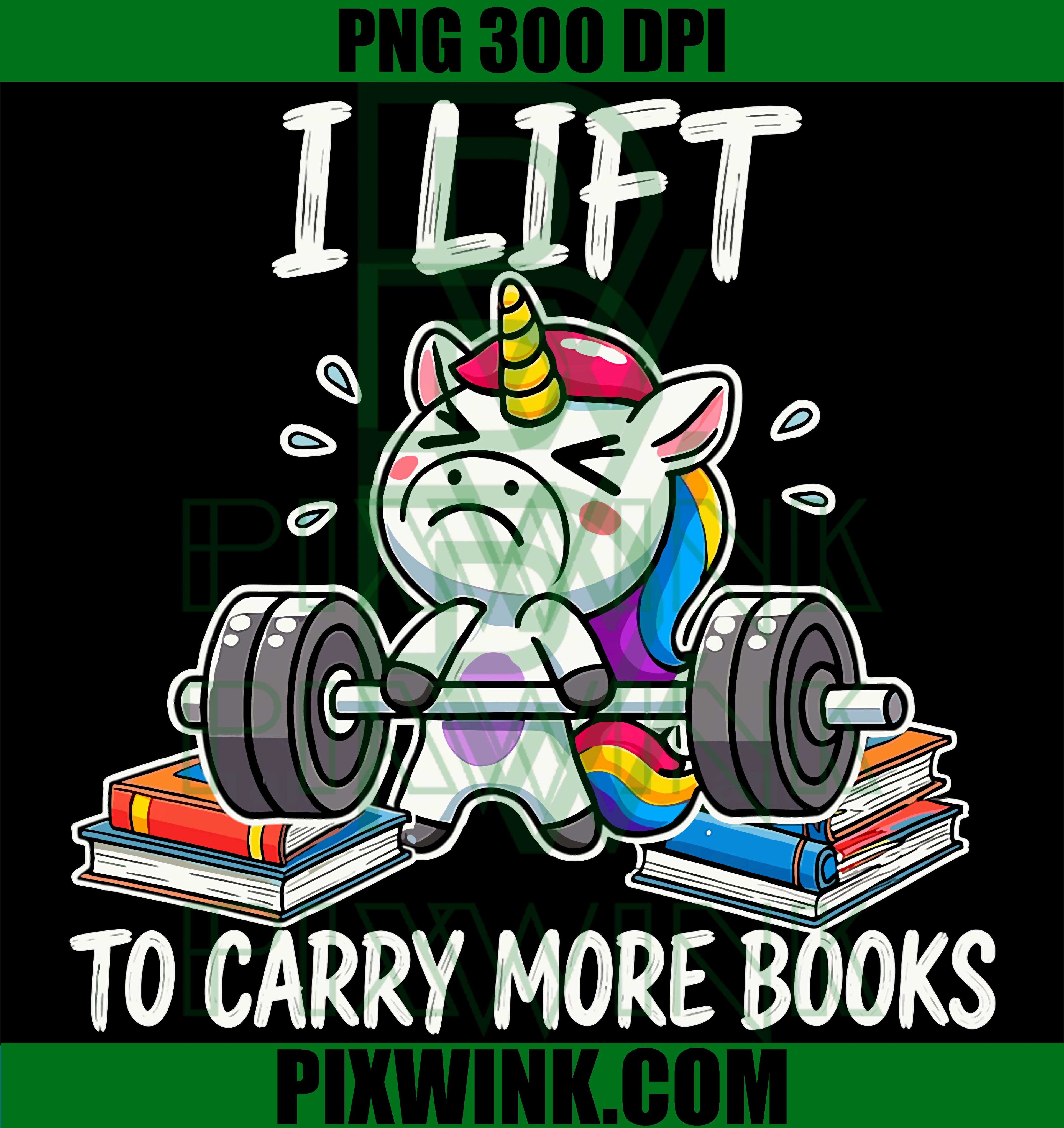 Deadlift Unicorn Books PNG, Reader Workout PNG Funny Fantasy Design