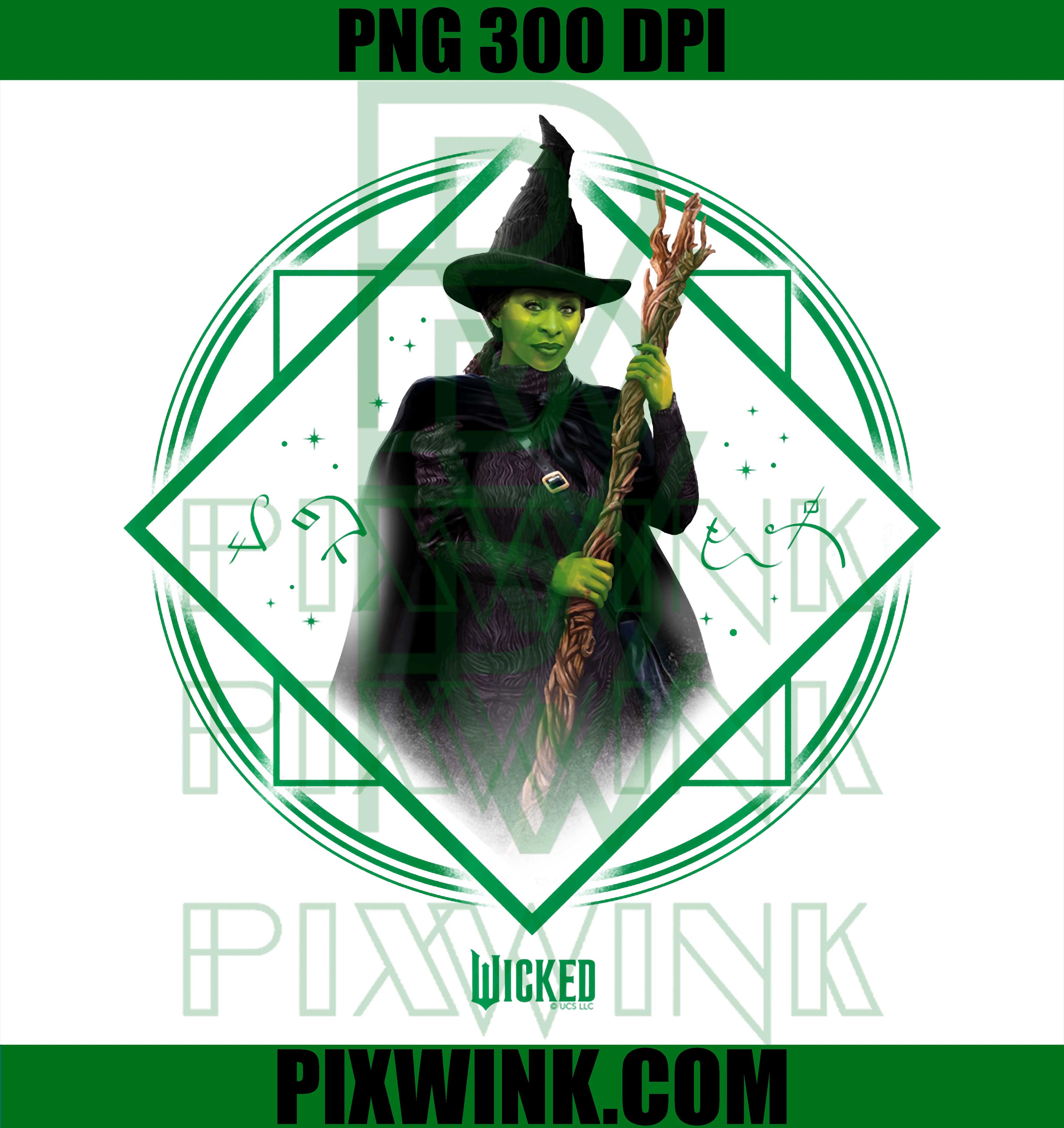 Wicked Elphaba Signature PNG, Front Back Fantasy Design PNG