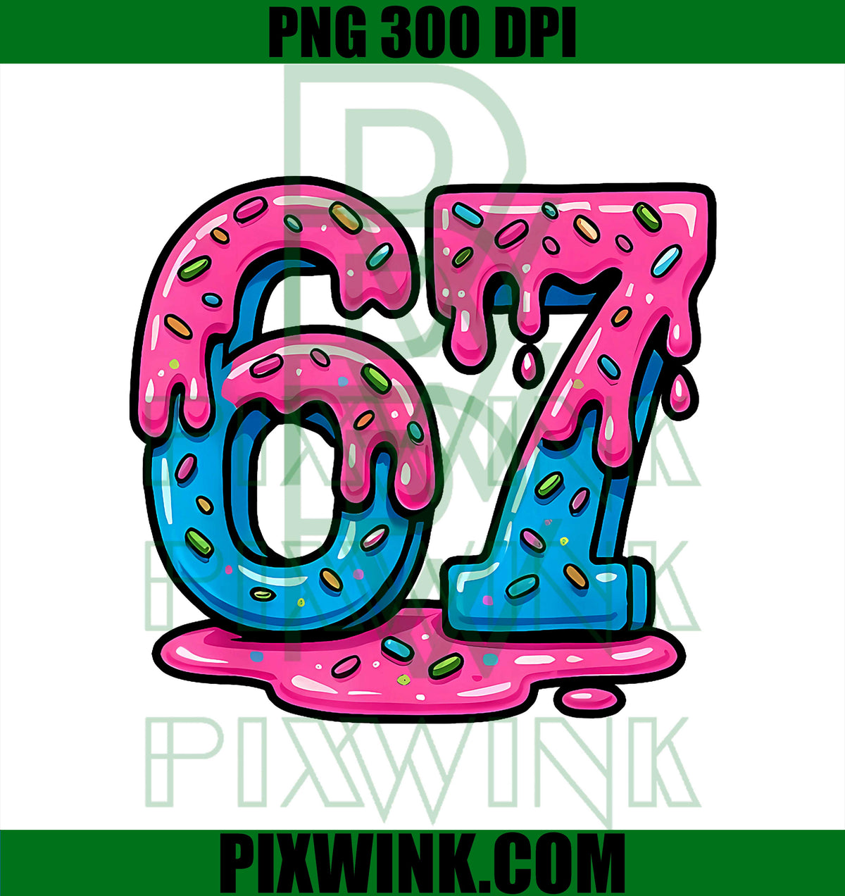Funny Six Seven Ice Cream Dripping PNG, 6 7 Meme Teacher Design PNG