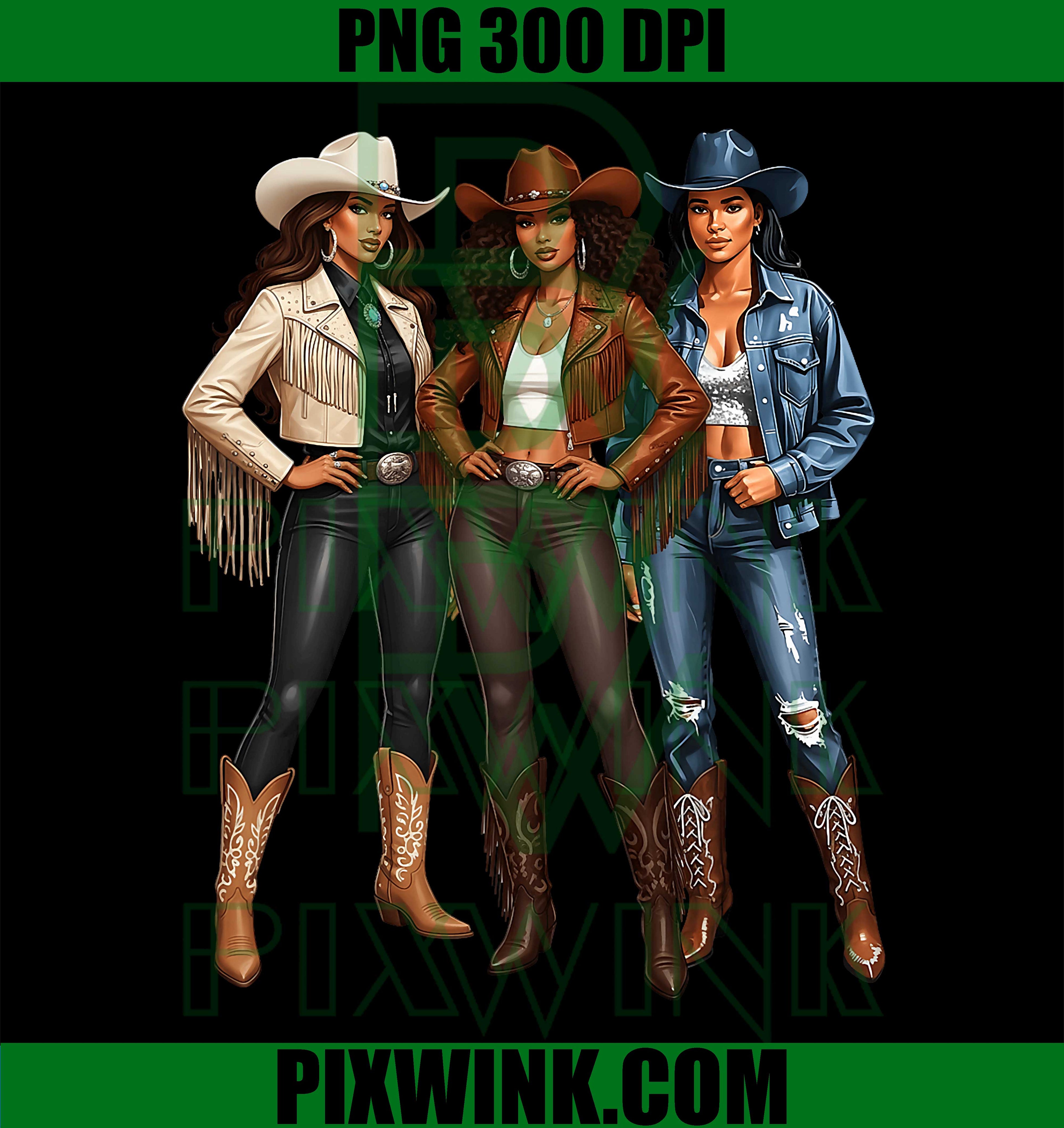 African American Black Cowgirl, Western Country Texas Rodeo PNG