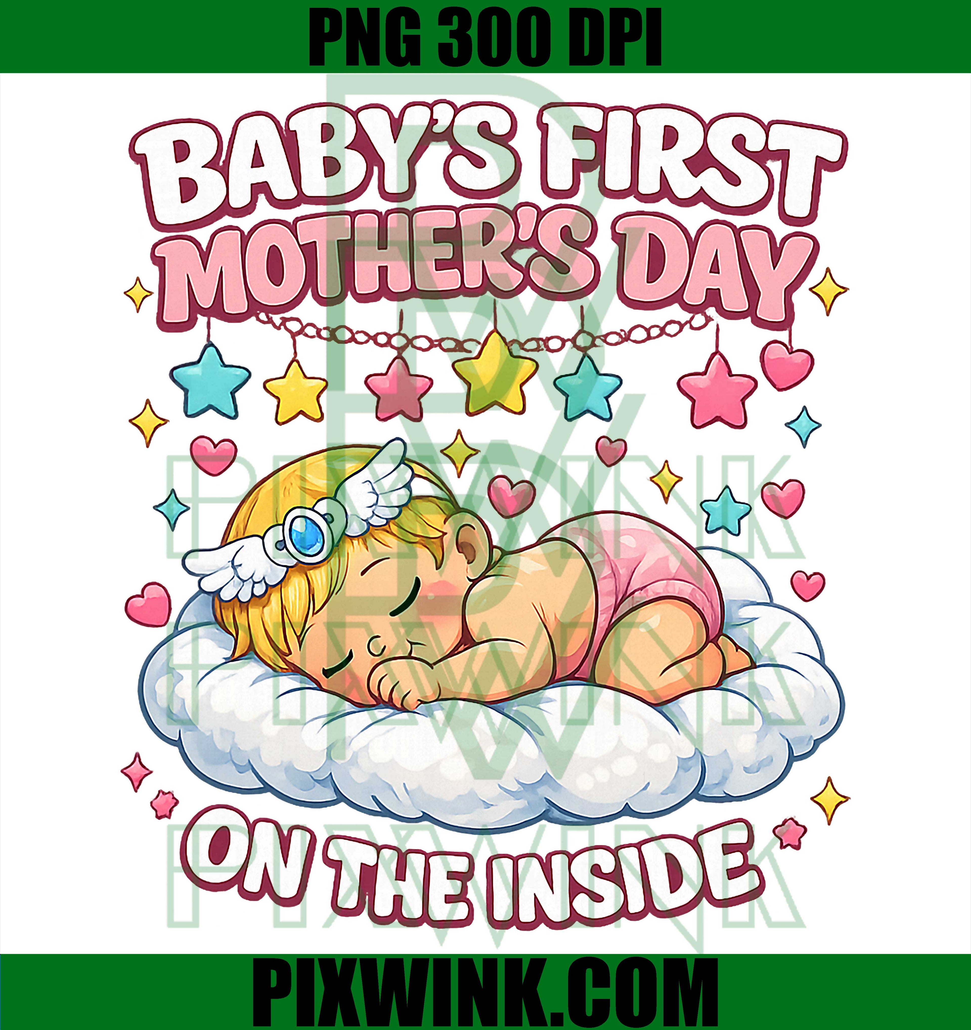 Baby’s First Mother’s Day PNG, Pregnant Mom PNG Cute Design