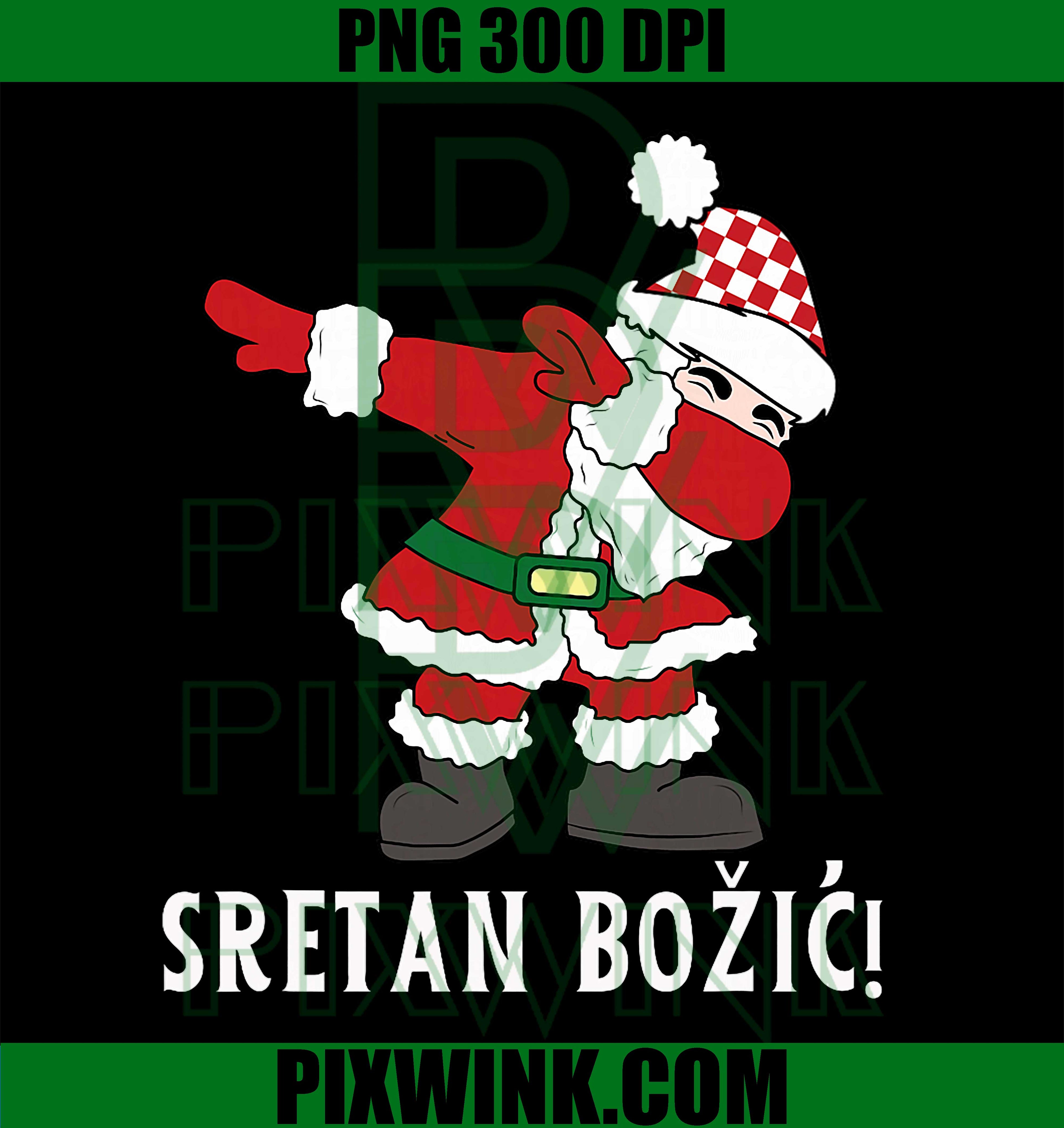 Croatia Christmas PNG, Sretan Bozic PNG, Santa Dabbing PNG