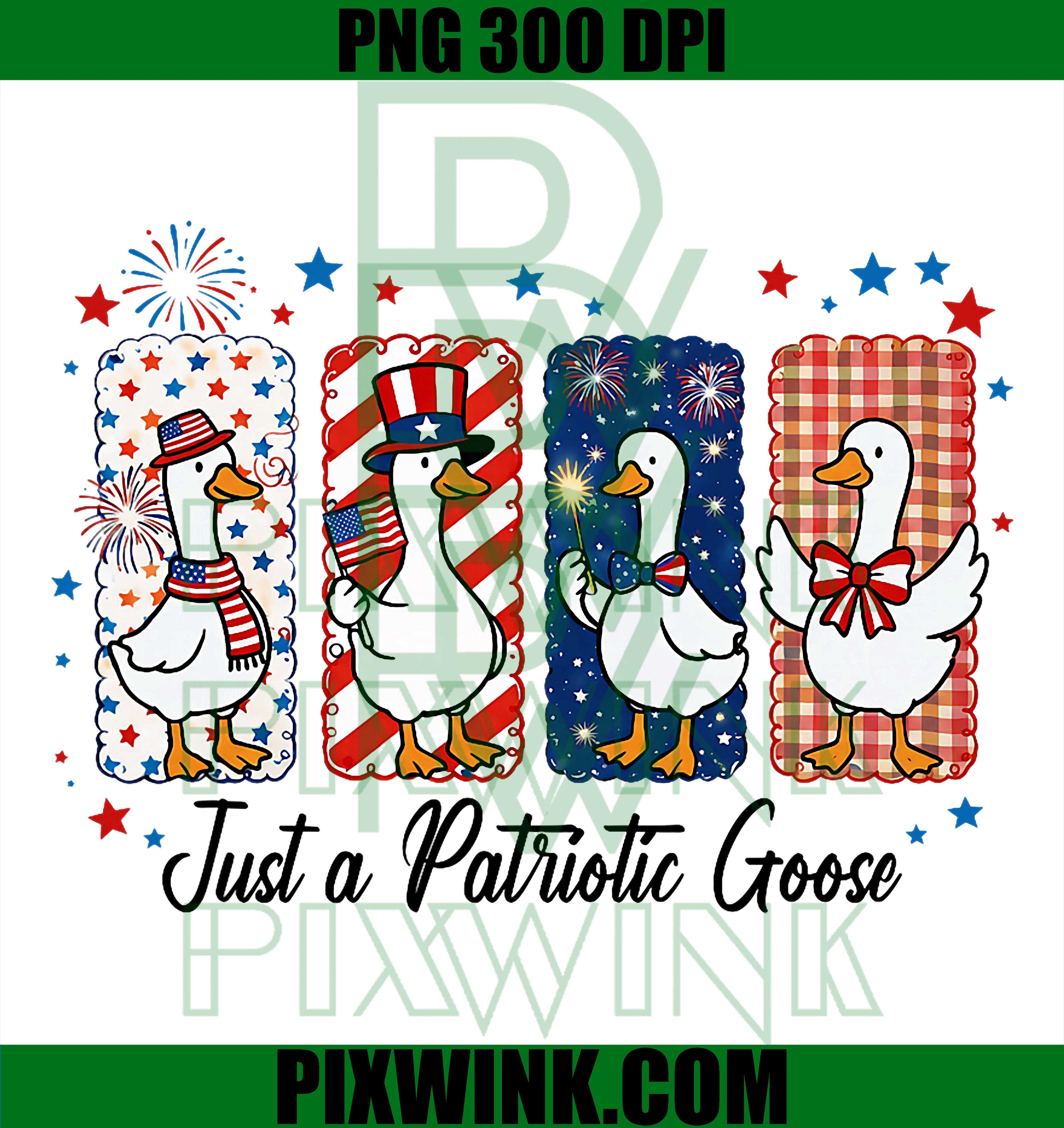 Patriotic Goose PNG, American 1776-2026 4th of July Goose Meme PNG Design