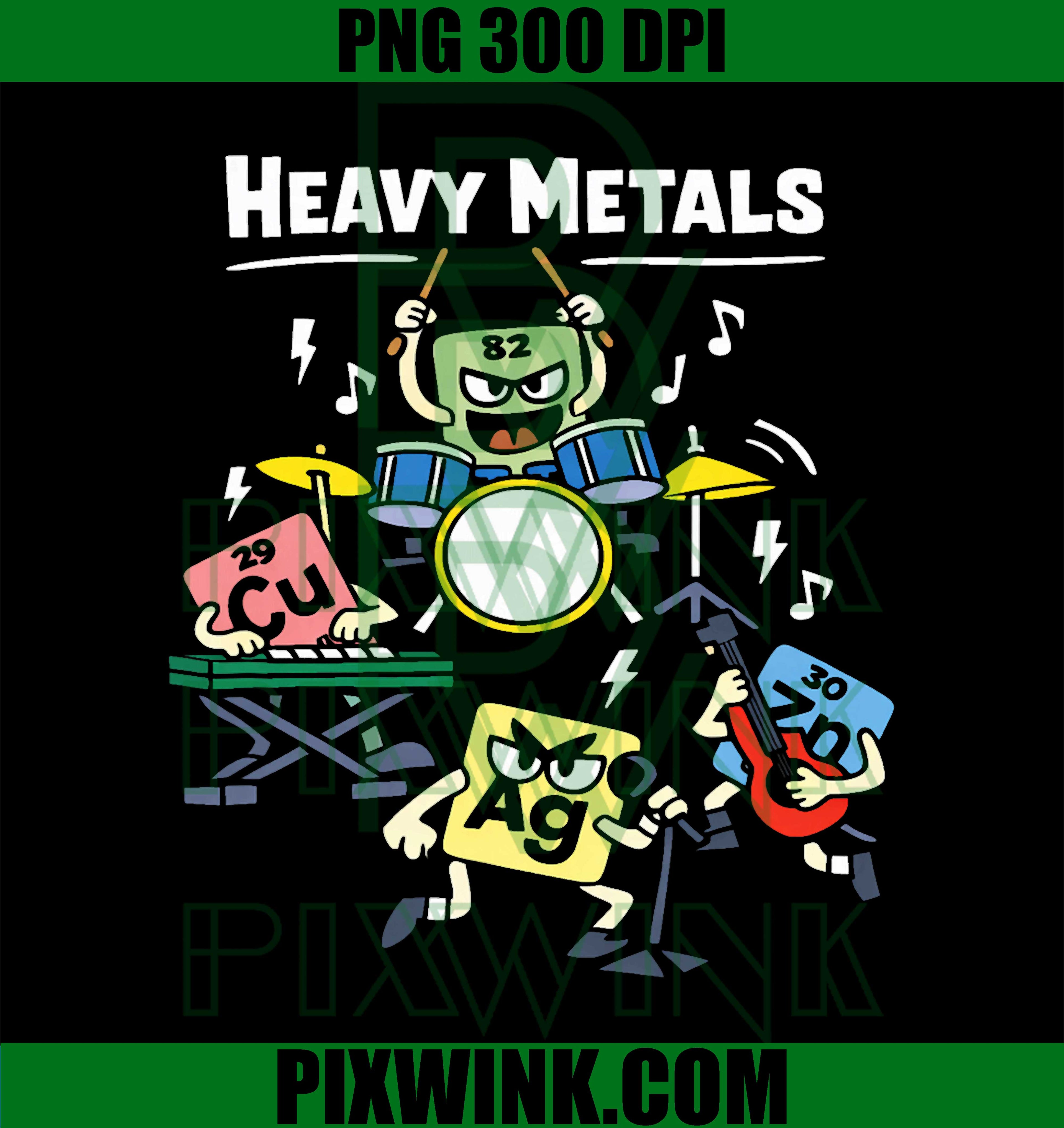 Heavy Metals Band PNG, Periodic Table Band PNG, Science Music PNG