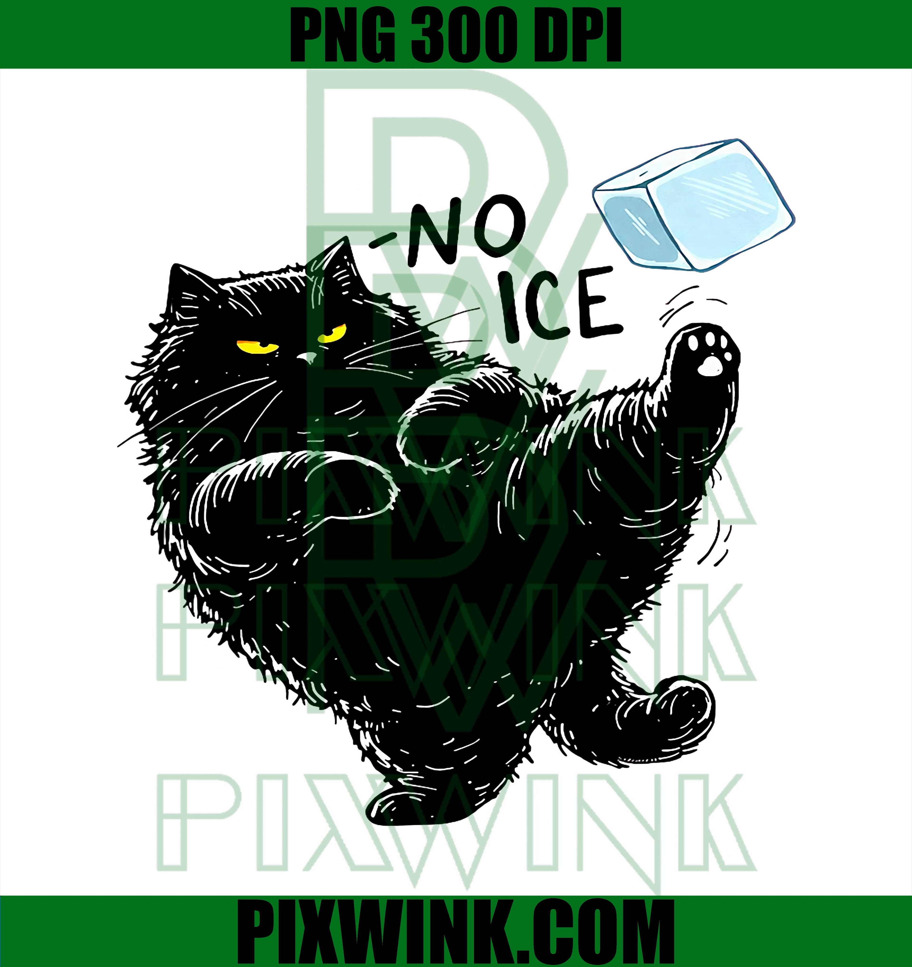 Angry Cat No Ice PNG, Beverage Meme PNG, Funny Animal Quote Art PNG
