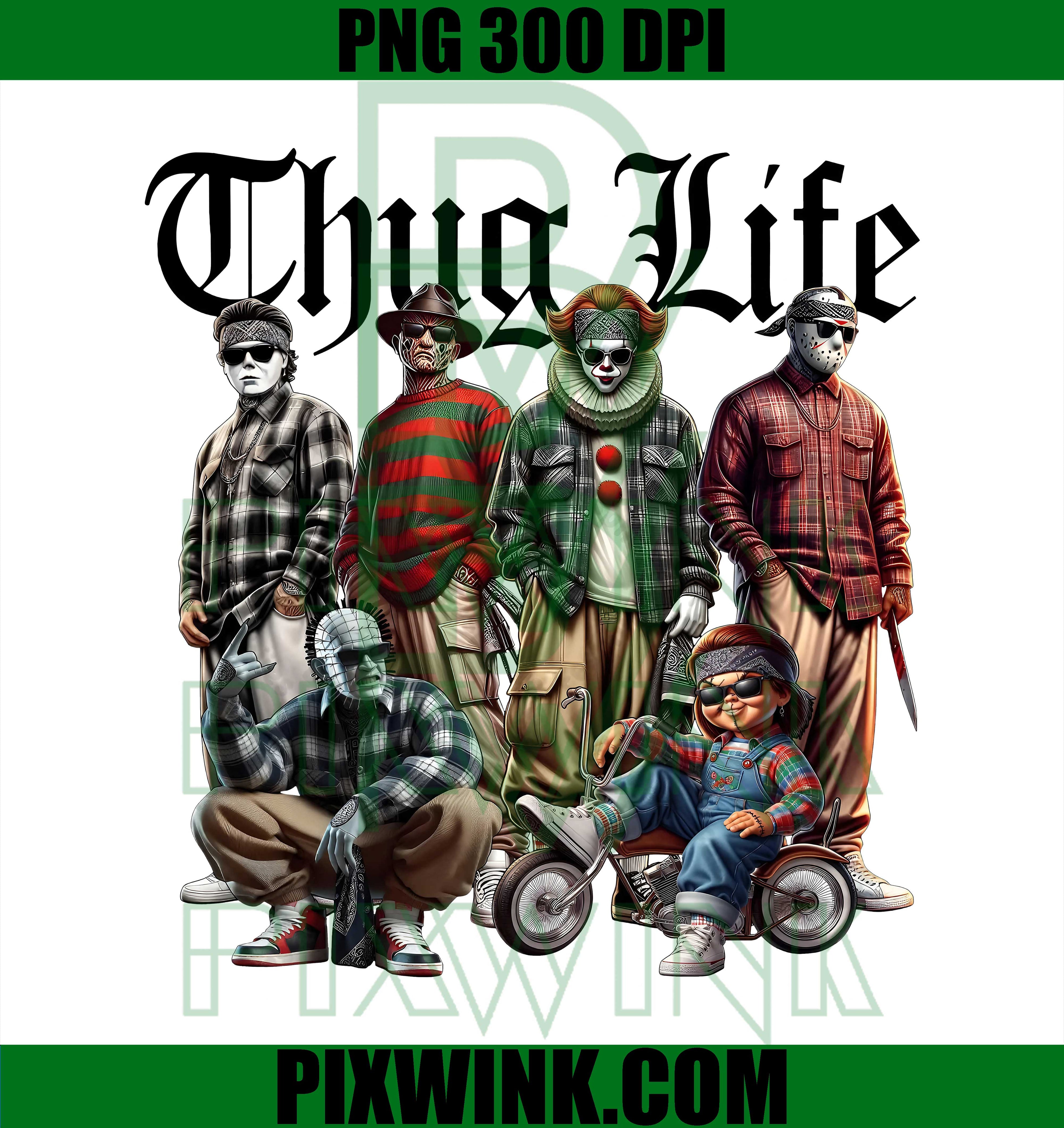 Chicano Thug Life PNG, Horror Gangsta PNG, White Character PNG
