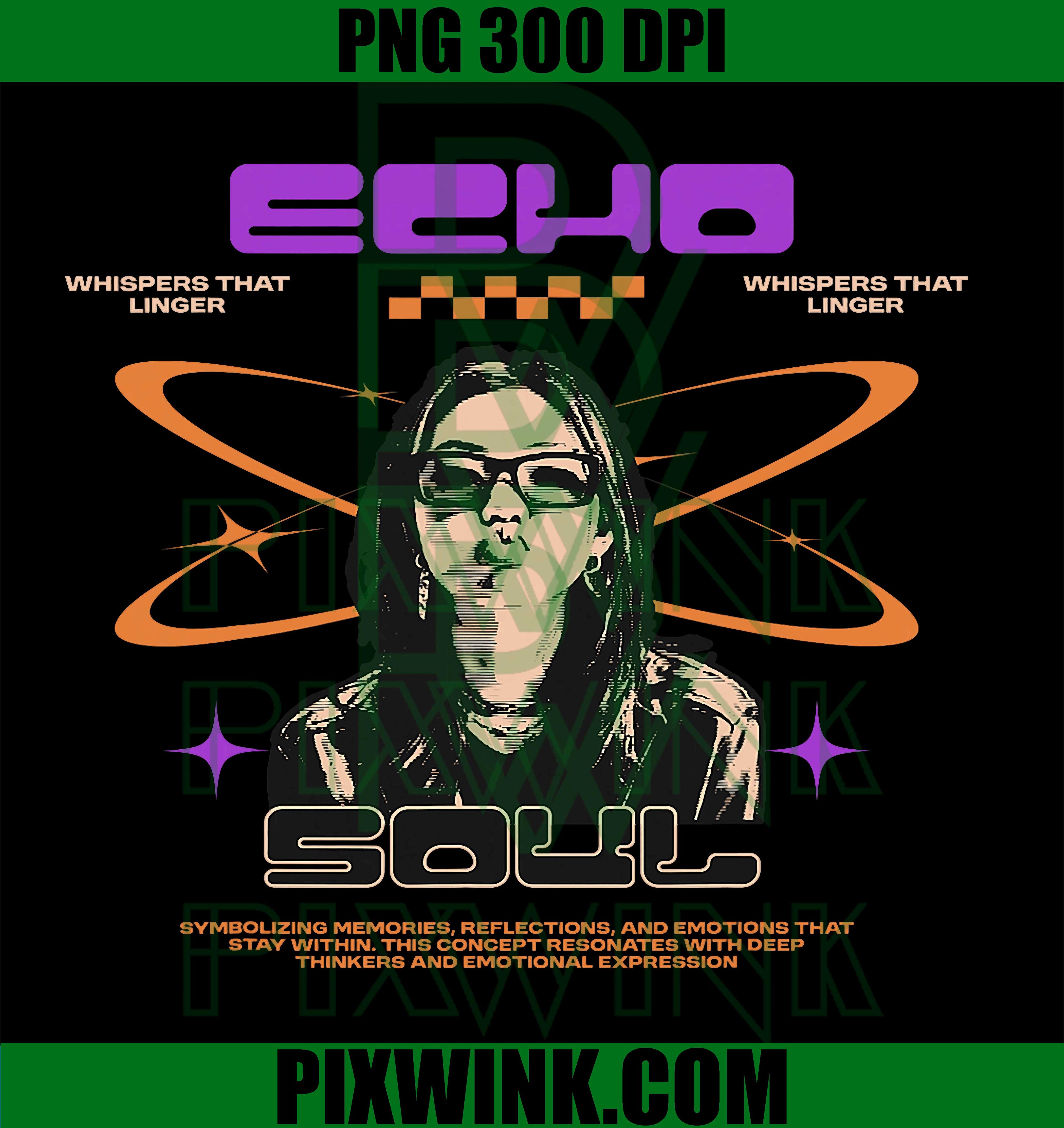 Echo Soul Y2K Streetwear PNG, Retro Aesthetic Typography PNG
