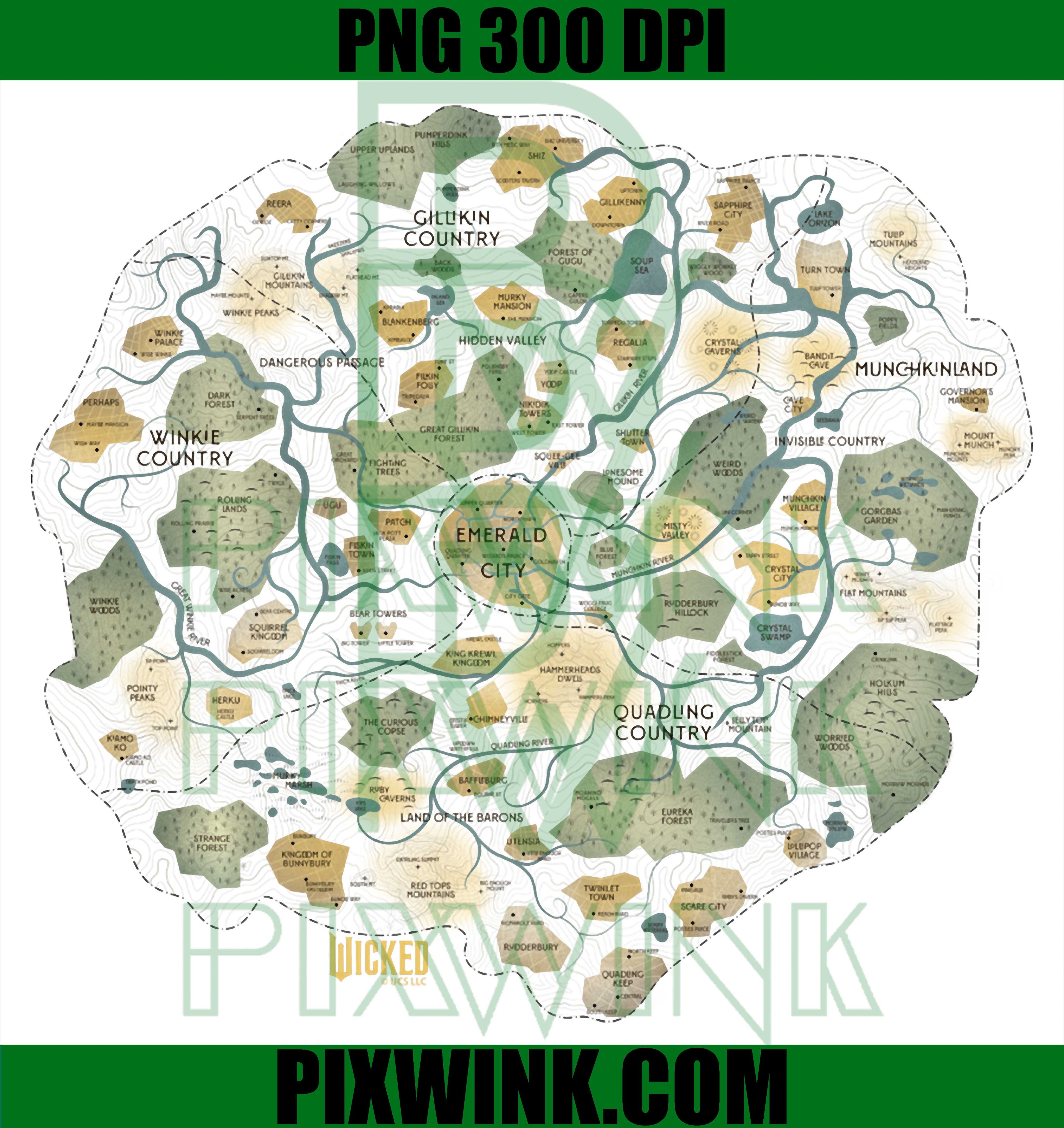 Wicked Land of Oz PNG, Yellow Brick Road Fantasy PNG