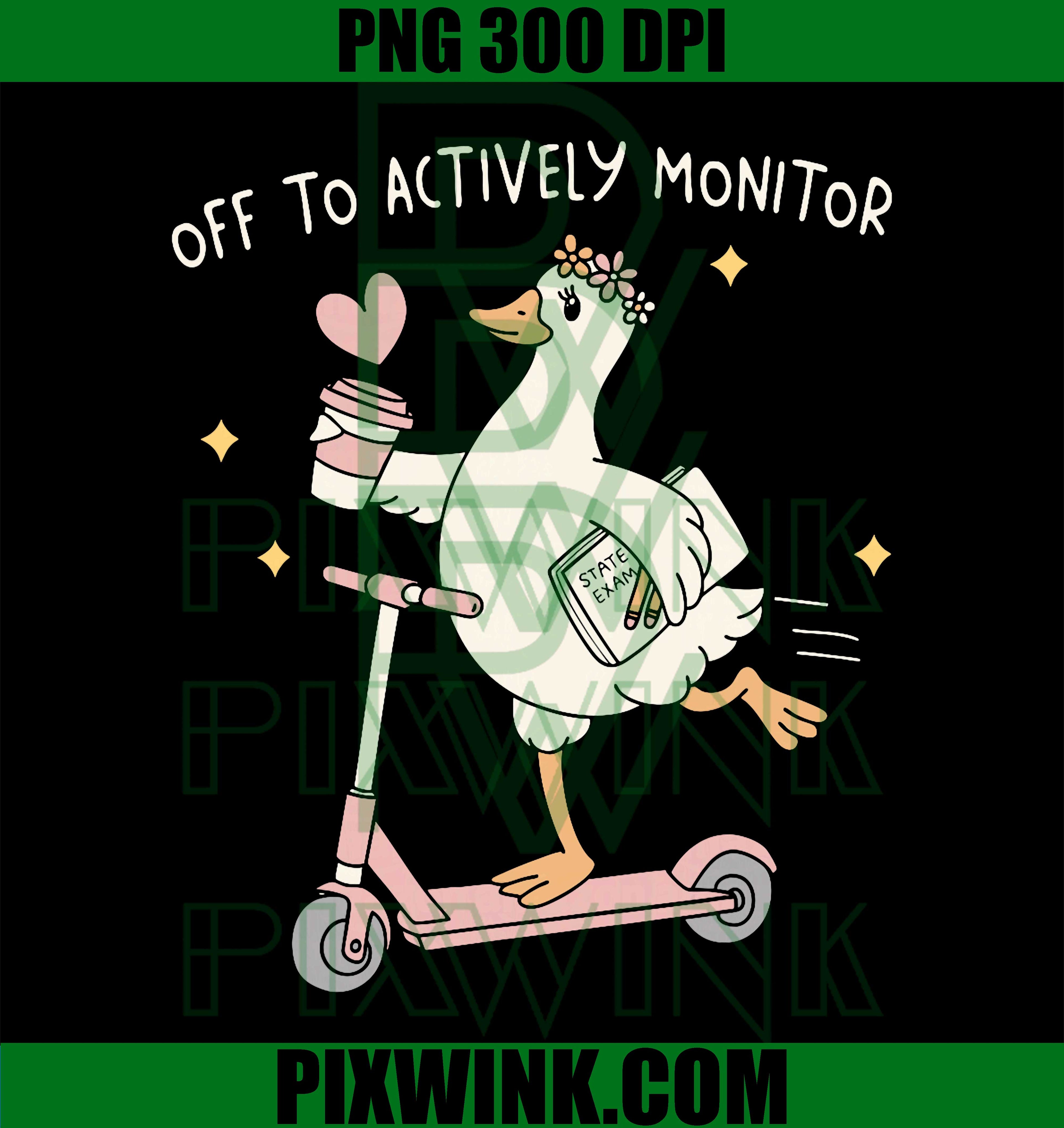 Testing Day Goose PNG, Teacher Monitoring PNG Funny School Design