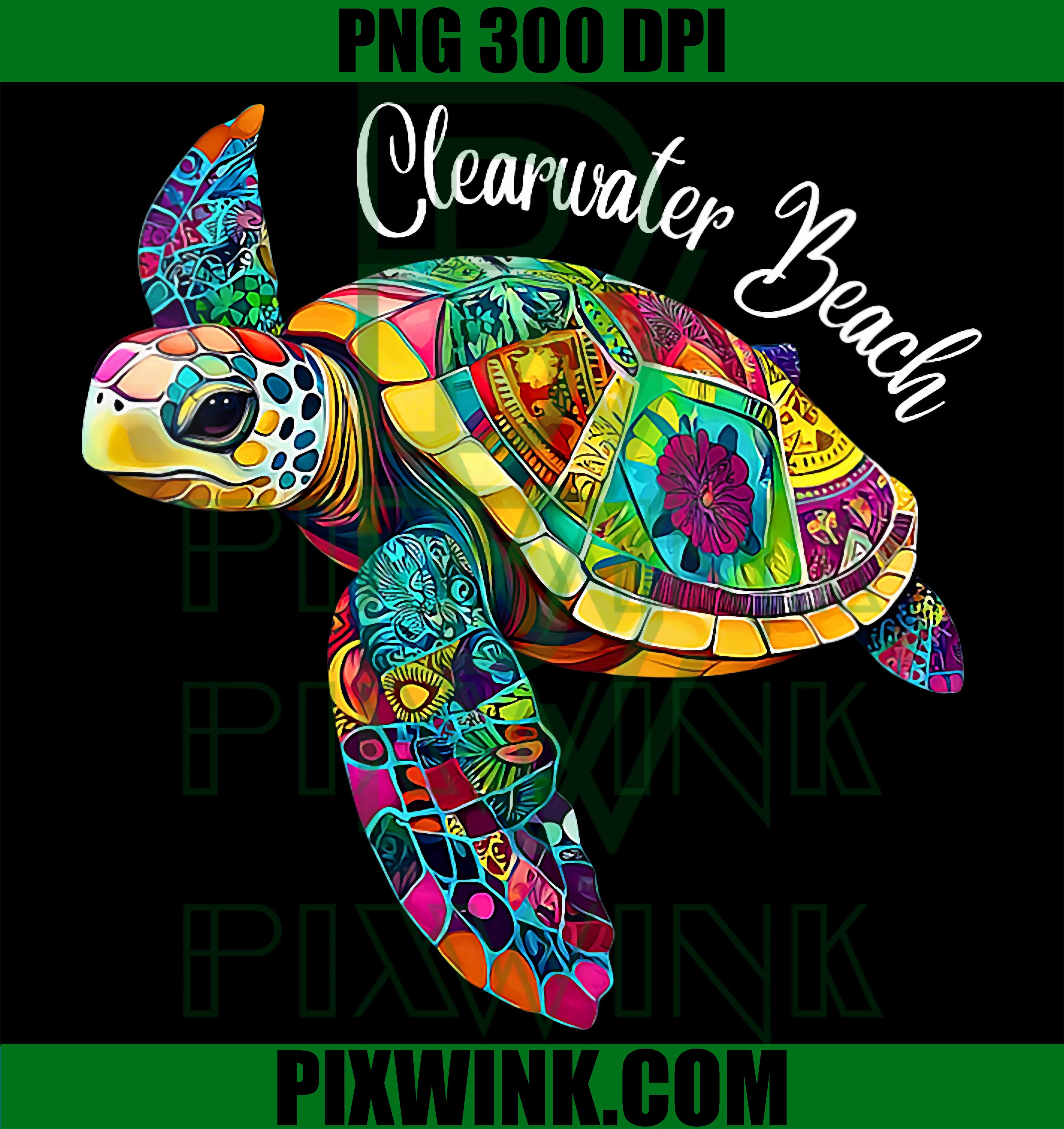 Clearwater Beach Florida PNG, Souvenir Travel Retro Design PNG