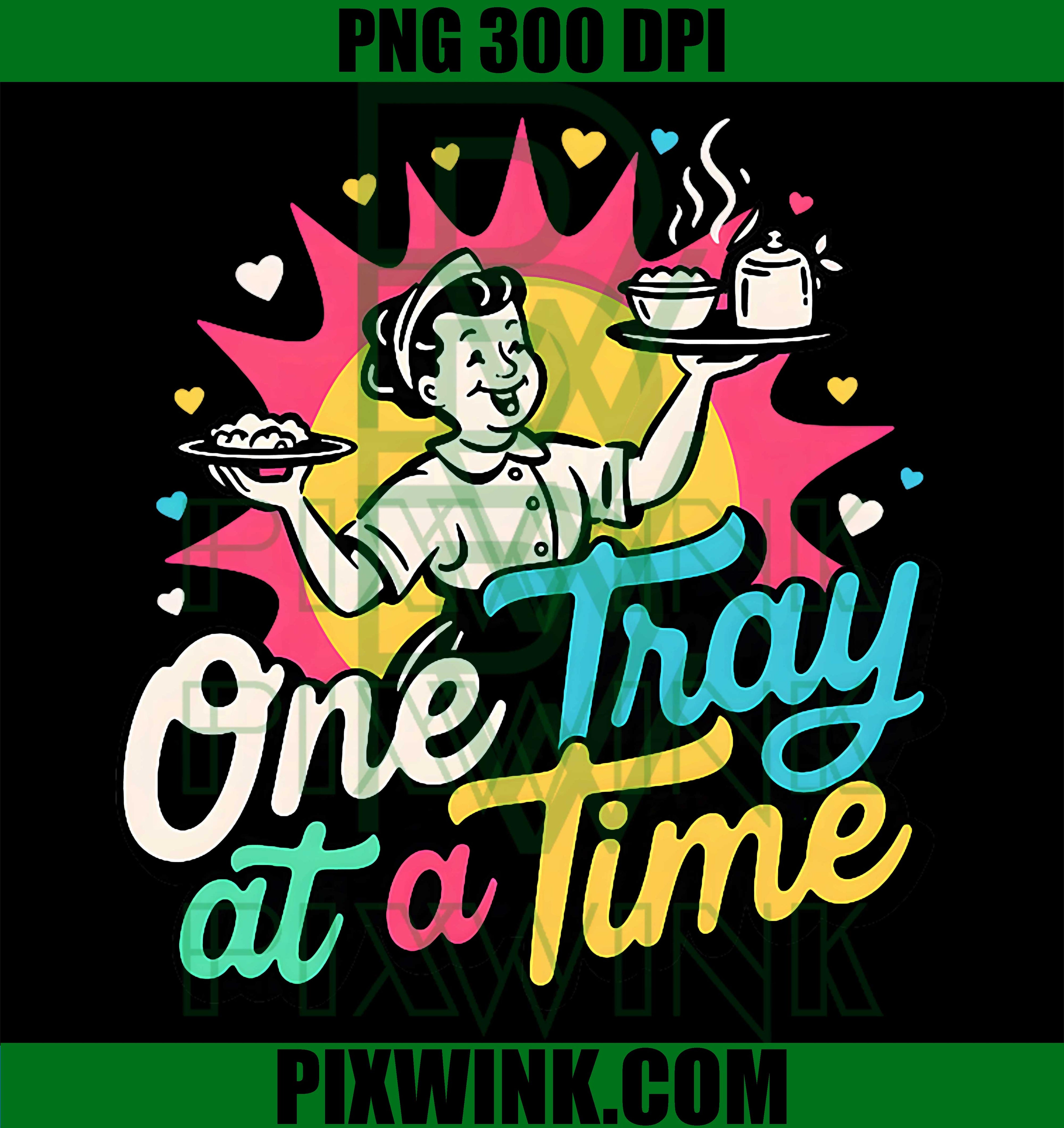 Lunch Lady PNG, Cafeteria Worker PNG Funny One Tray At A Time Design