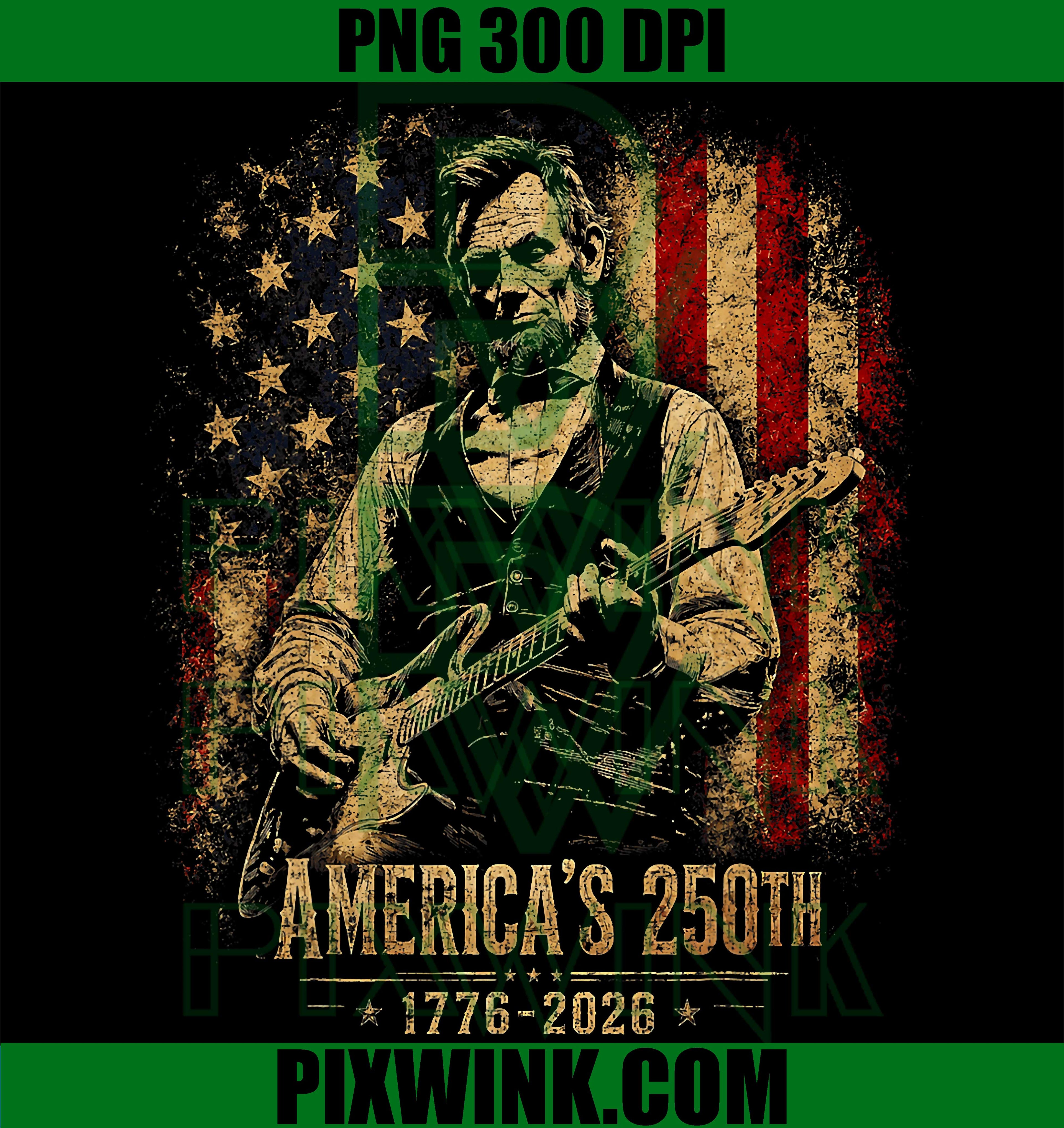 Abraham Lincoln Guitar PNG, America 250th Vintage Patriotic PNG