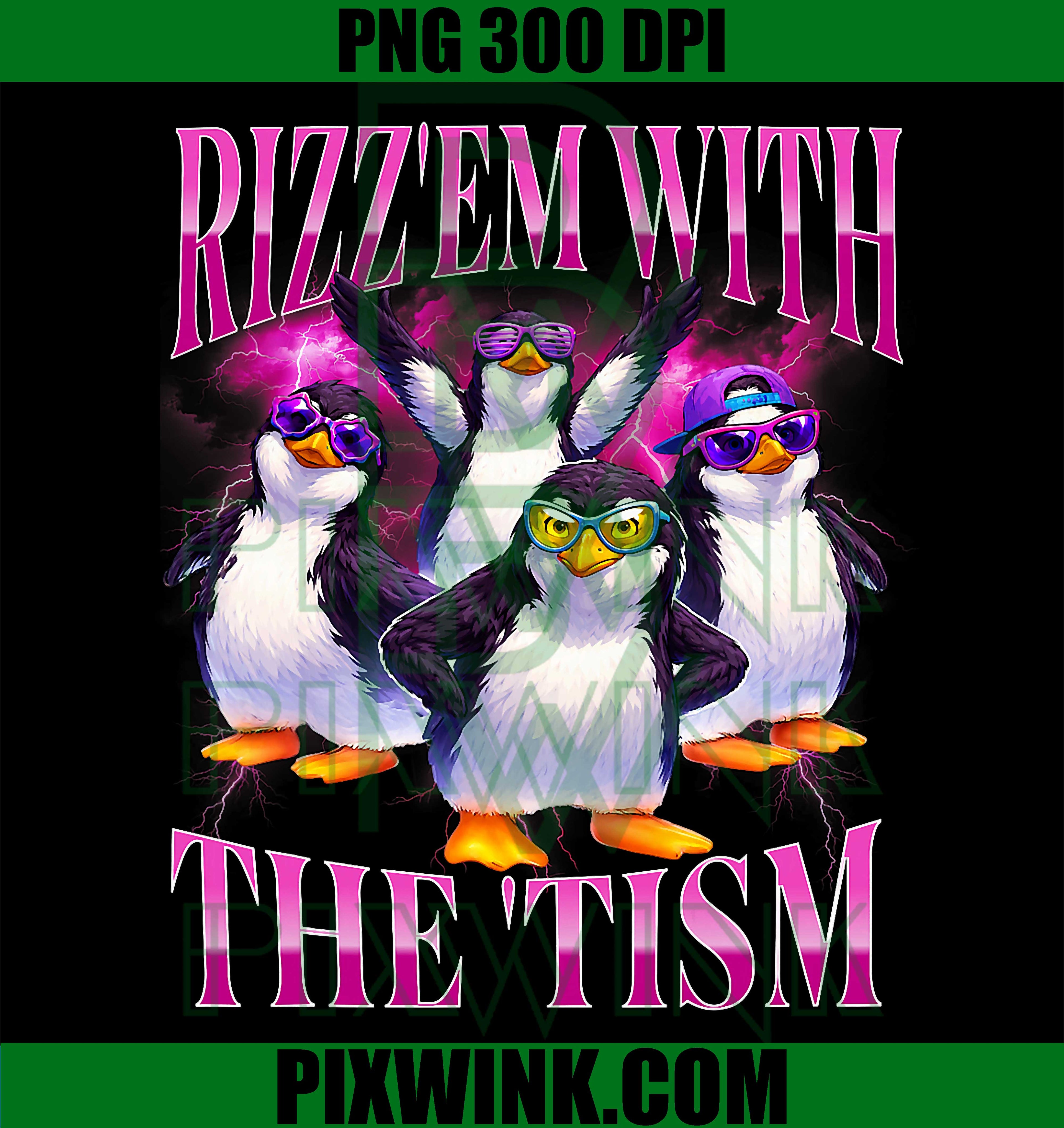 Funny Penguin Rizz Meme PNG, Retro Penguin Meme PNG, Funny Penguin PNG