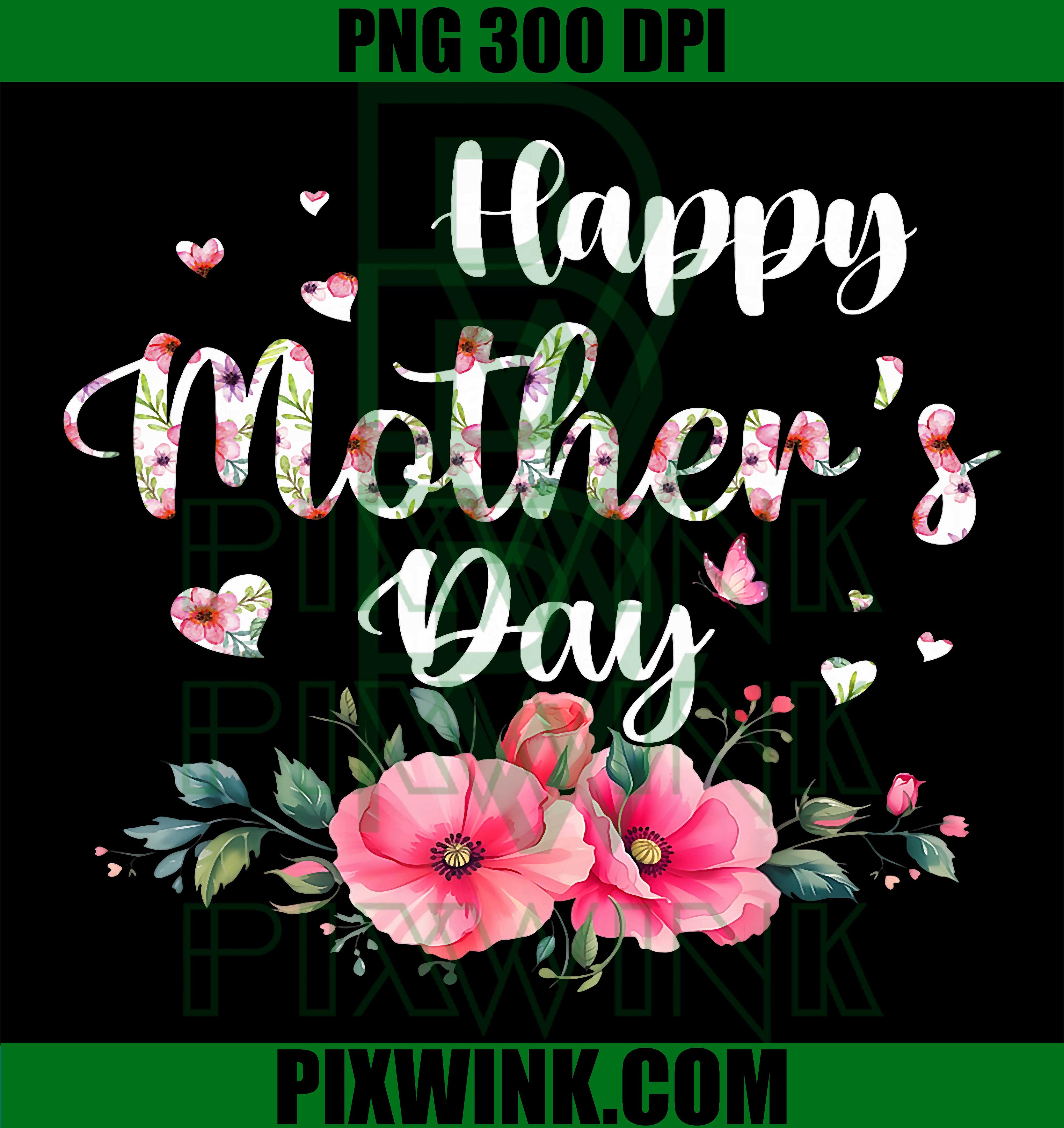 Happy Mothers Day PNG, Floral Mom Design PNG, Cute Mom Grandma PNG