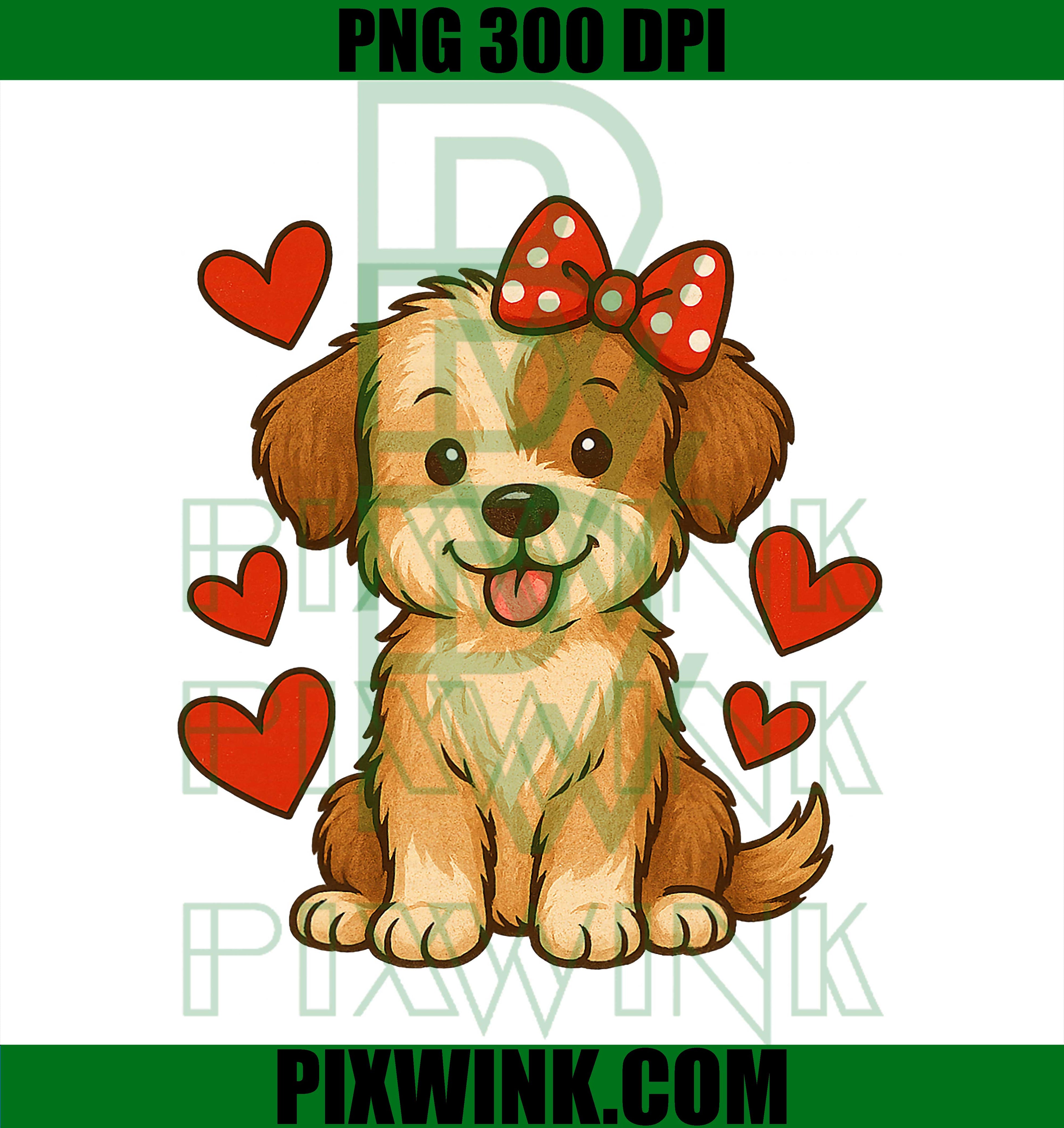 Happy Girls Valentines PNG, Puppy Dog Love Valentines Day PNG