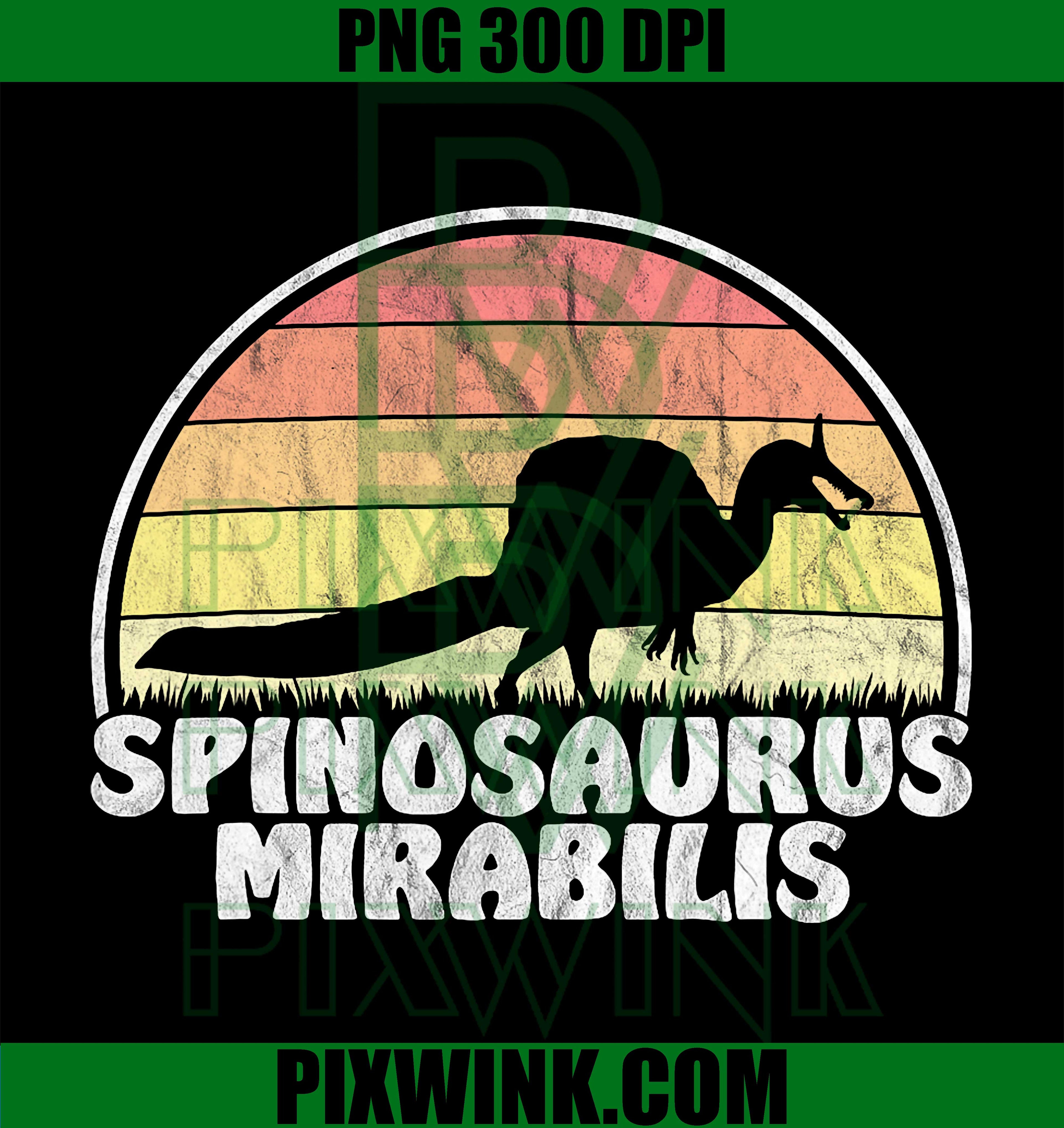 Spinosaurus Mirabilis PNG, Retro Distressed Dinosaur Design PNG