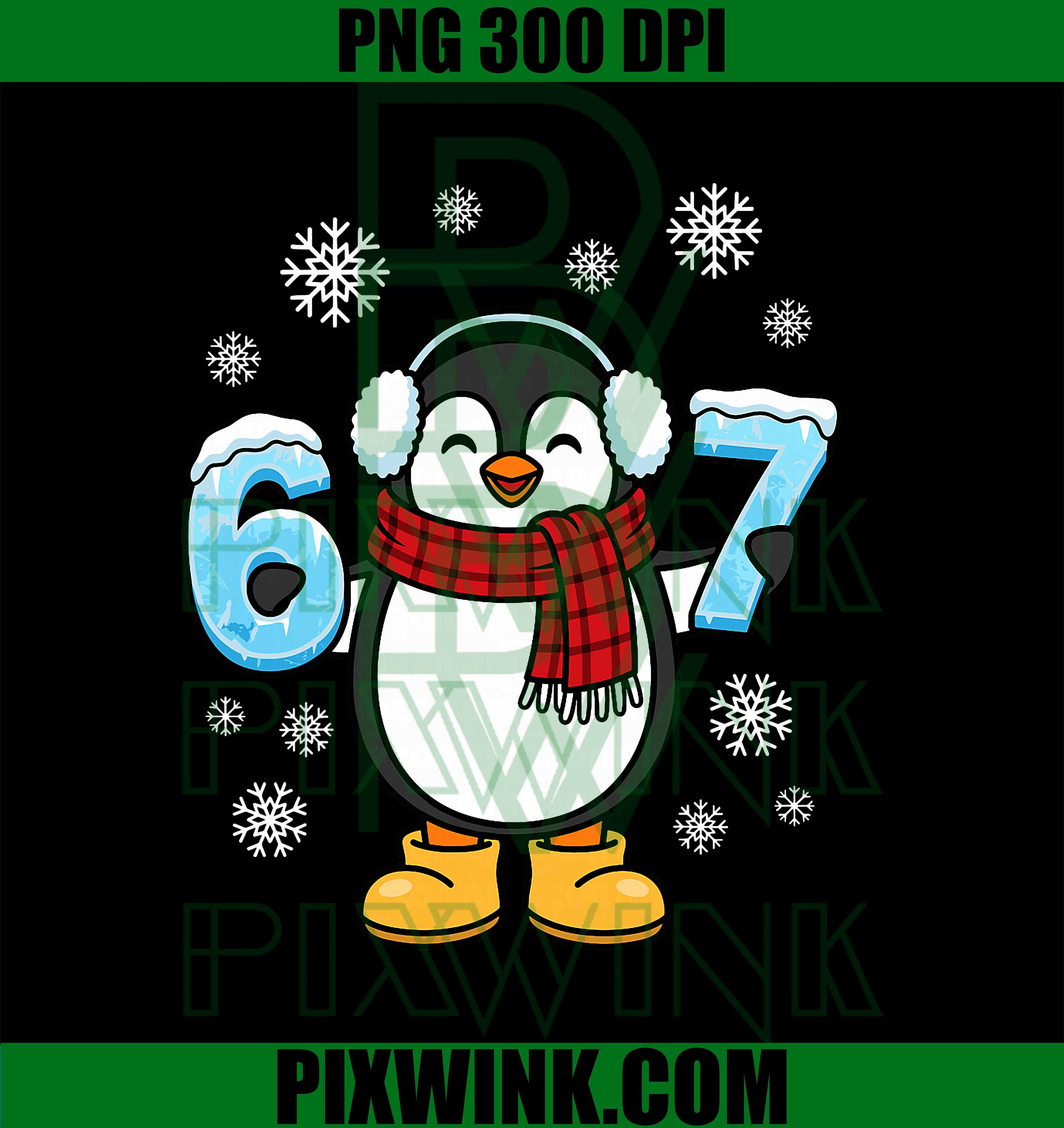 Cute Penguin Ice Number 67 Winter Scarf Earmuffs PNG