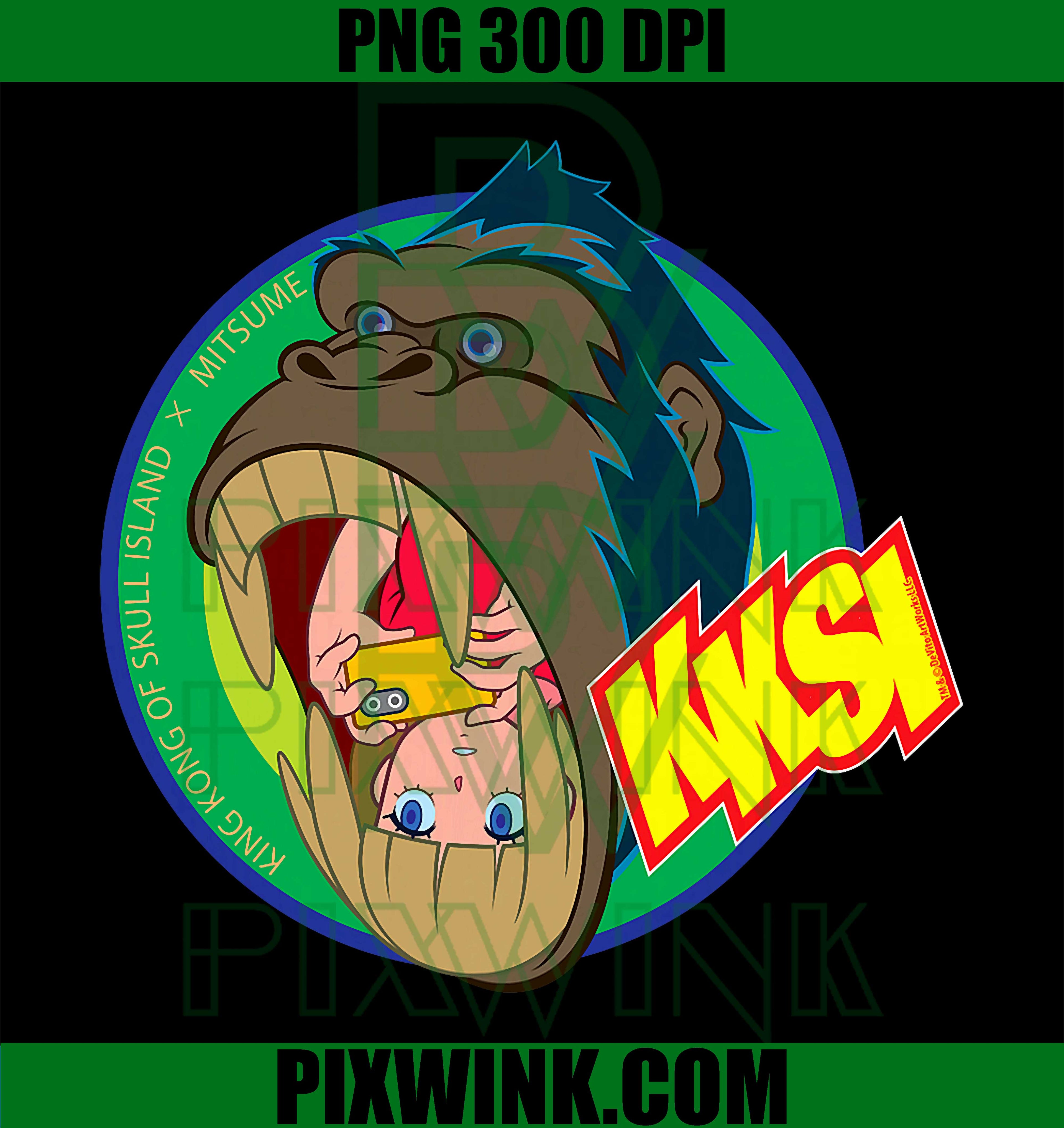 King Kong Gorilla Pose PNG, Classic Anime Monster Design PNG
