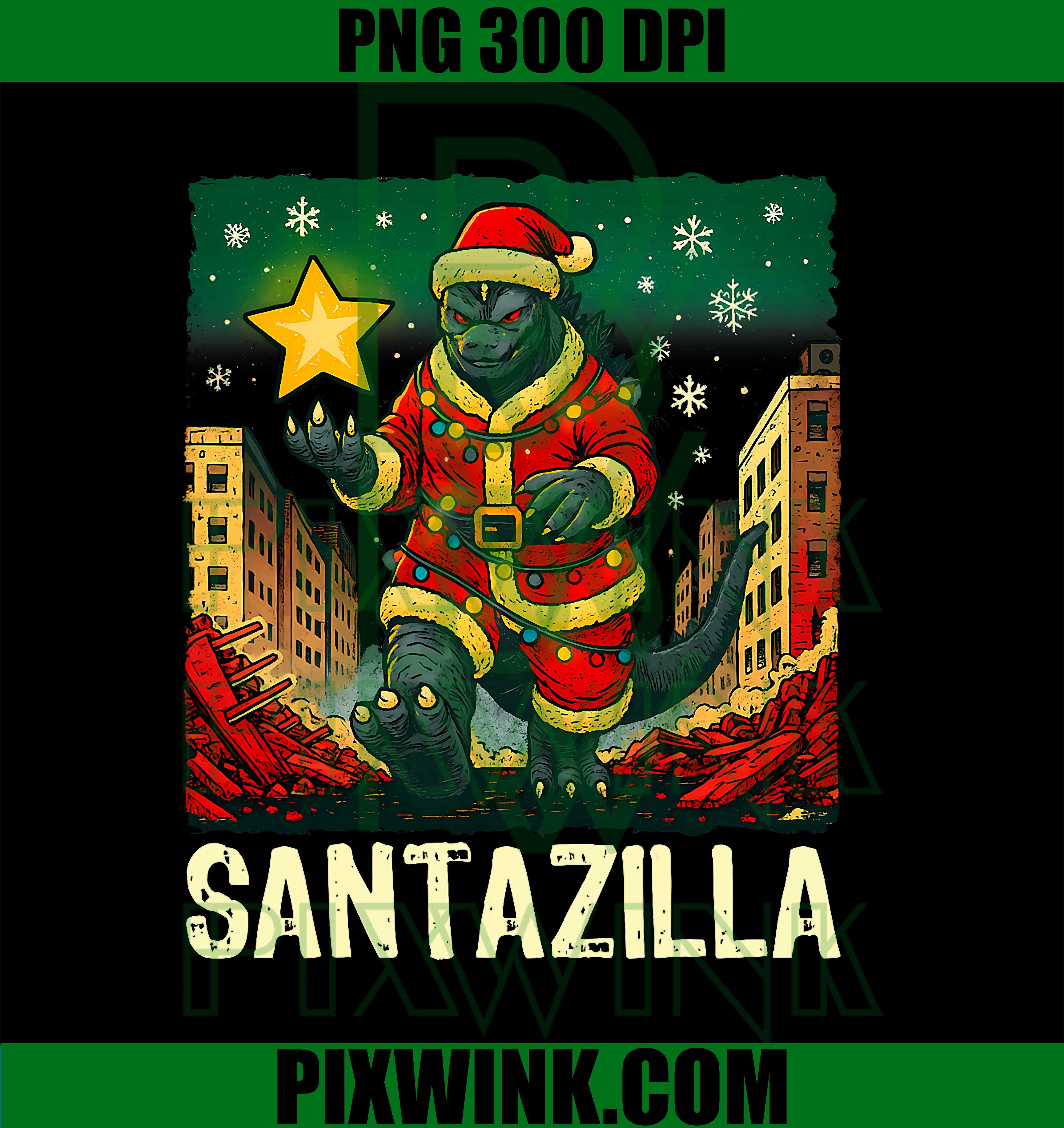 Christmas Santazilla, Holiday Monster, Kaiju Xmas PNG