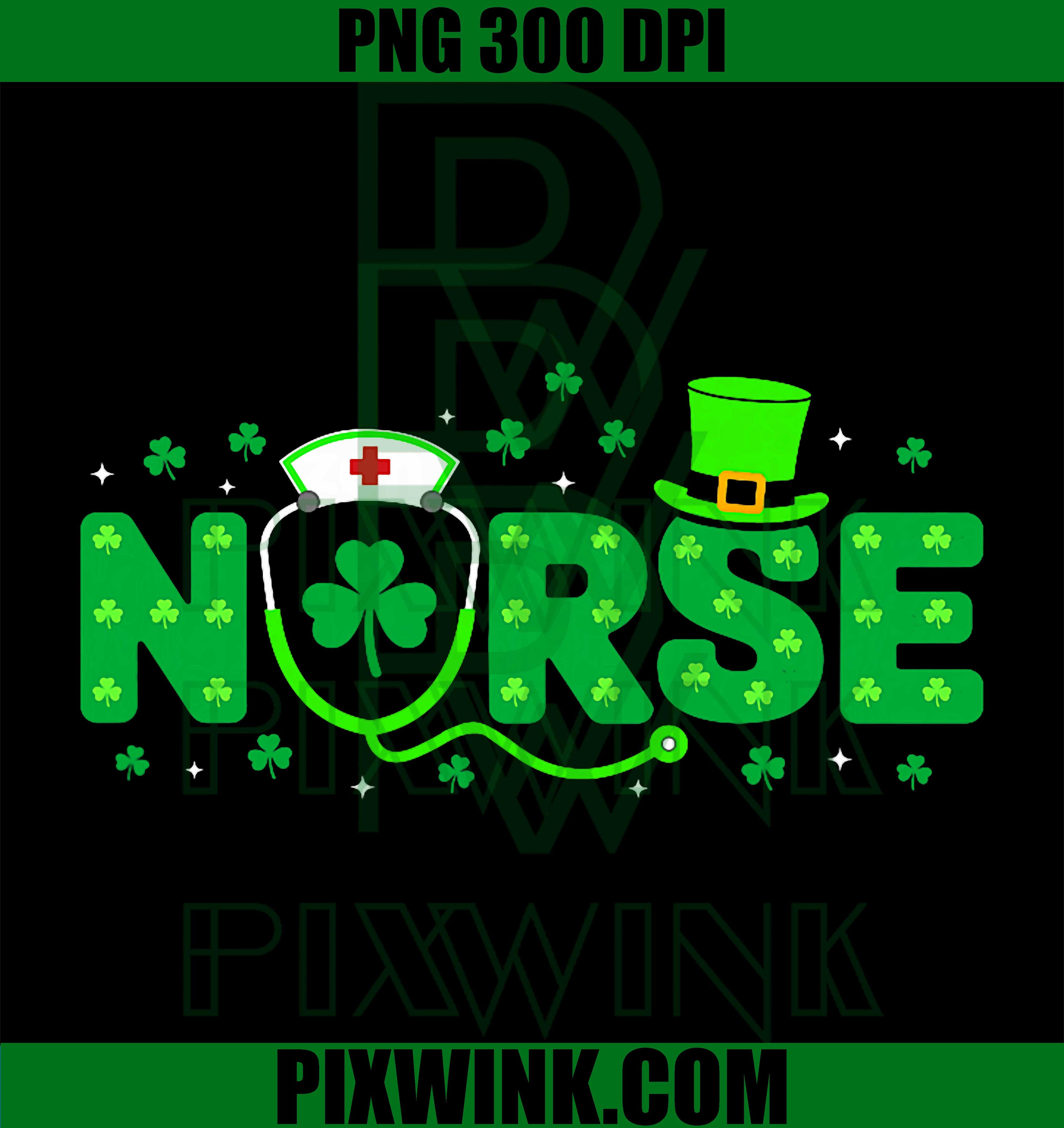 Lucky Nurse Shamrock PNG, Stethoscope St Patrick’s Day Nurse PNG