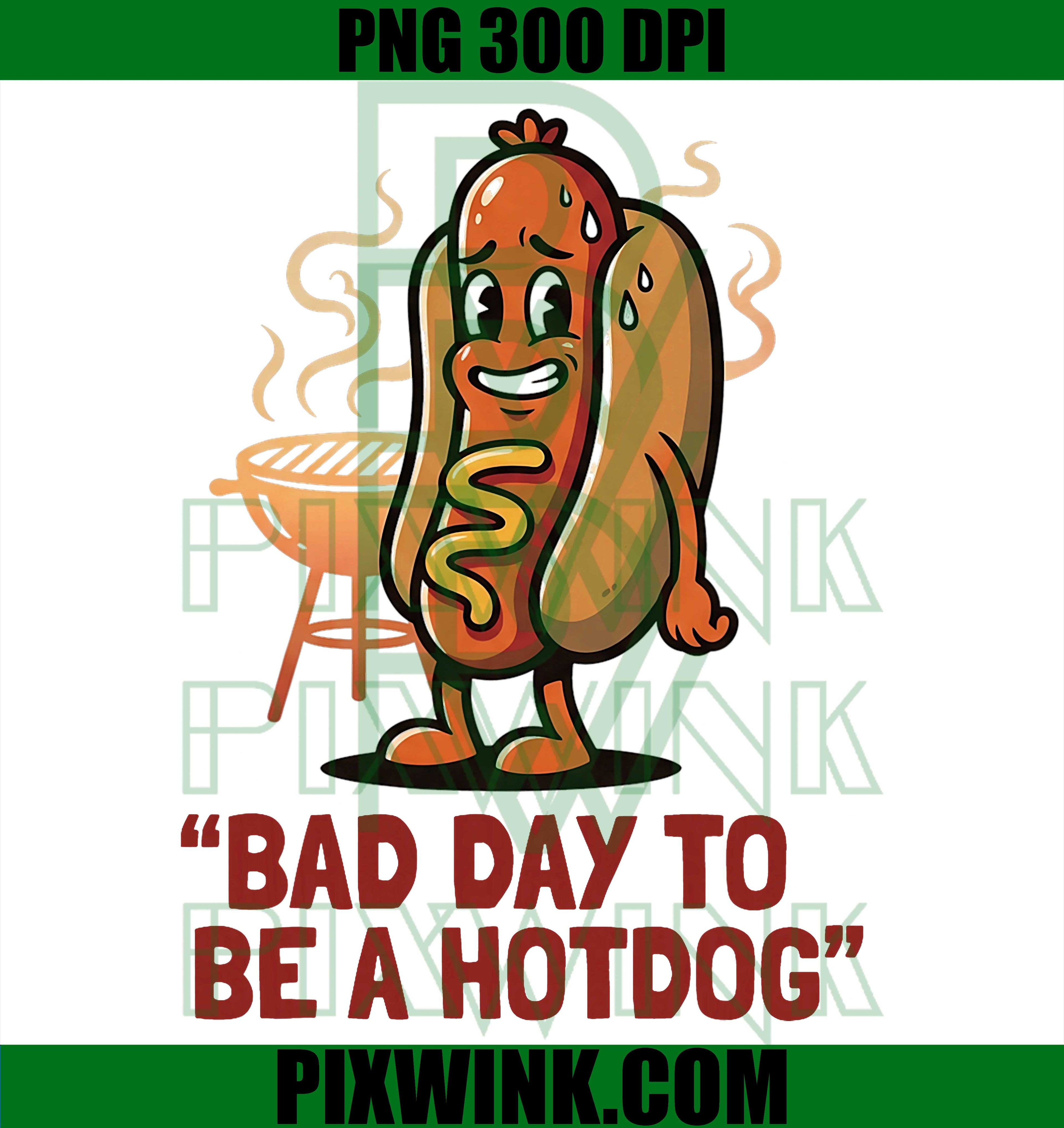 Bad Day Hotdog PNG, Funny 4th July BBQ PNG Patriotic Design