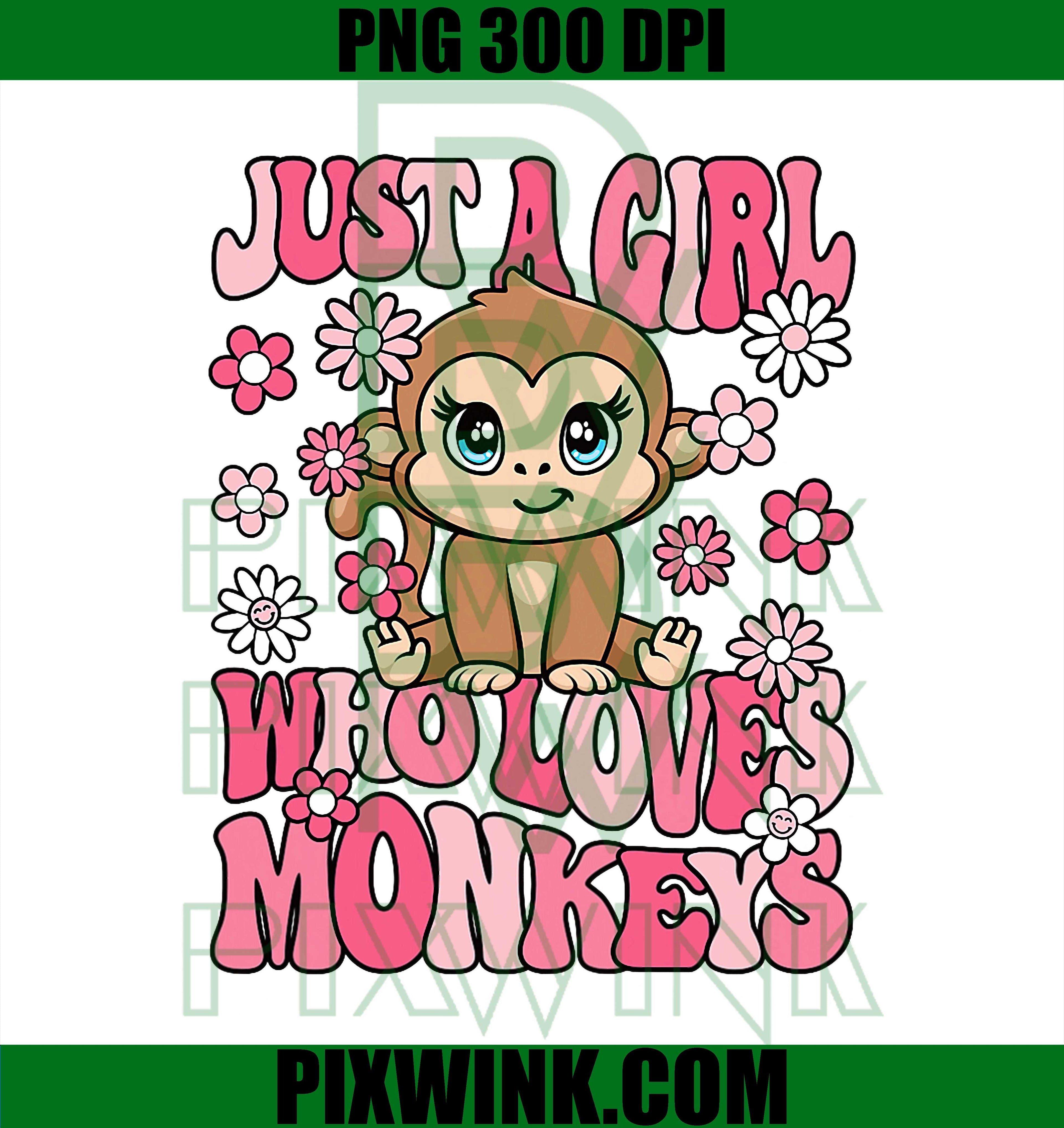 Just A Girl Who Loves Monkeys, Cute Monkey Lover PNG