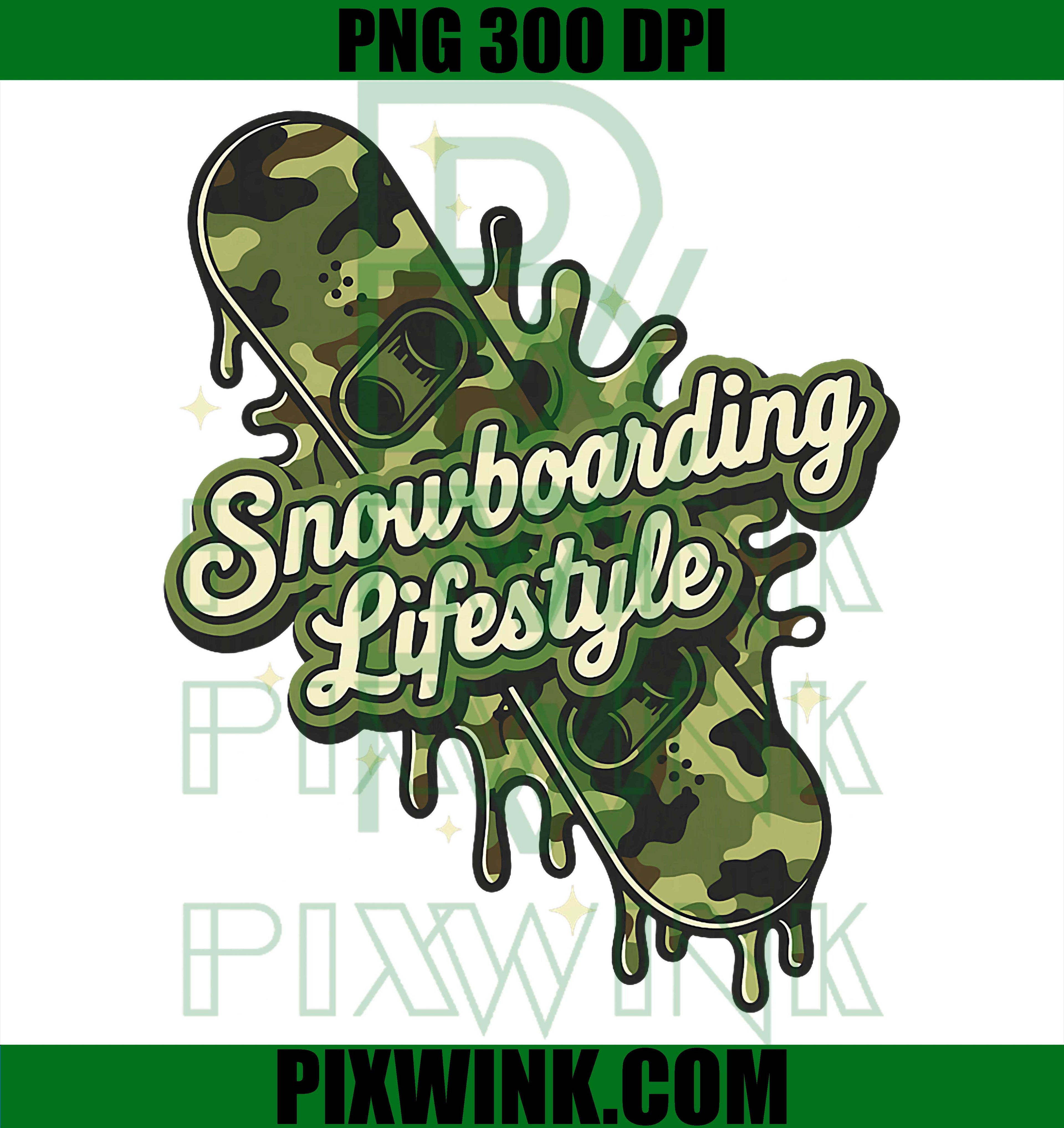 Camo Snowboarding Drip PNG, Snowboard Lifestyle PNG