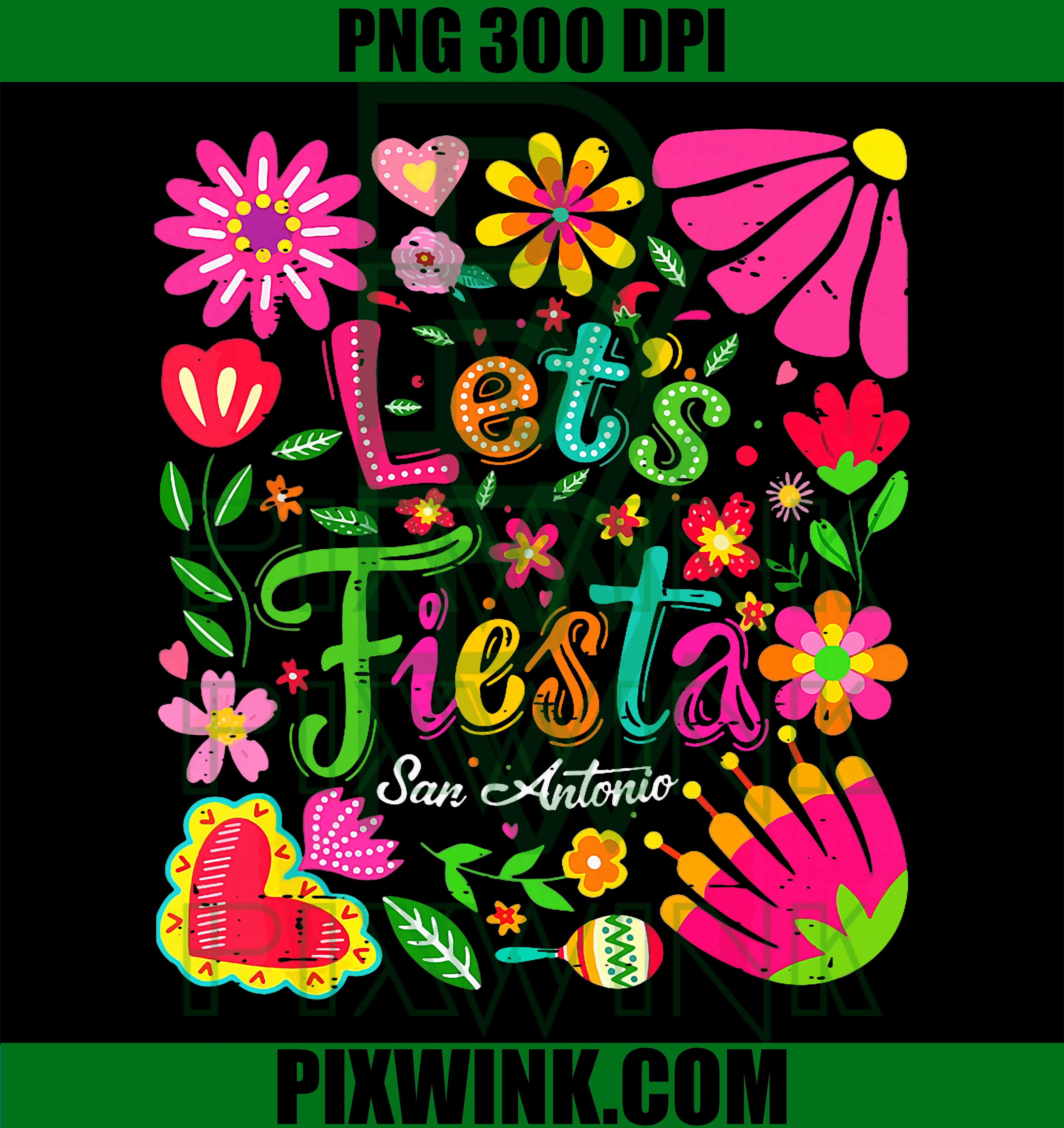 Boho Floral Let’s Fiesta PNG, Funny Cinco De Mayo Retro Design
