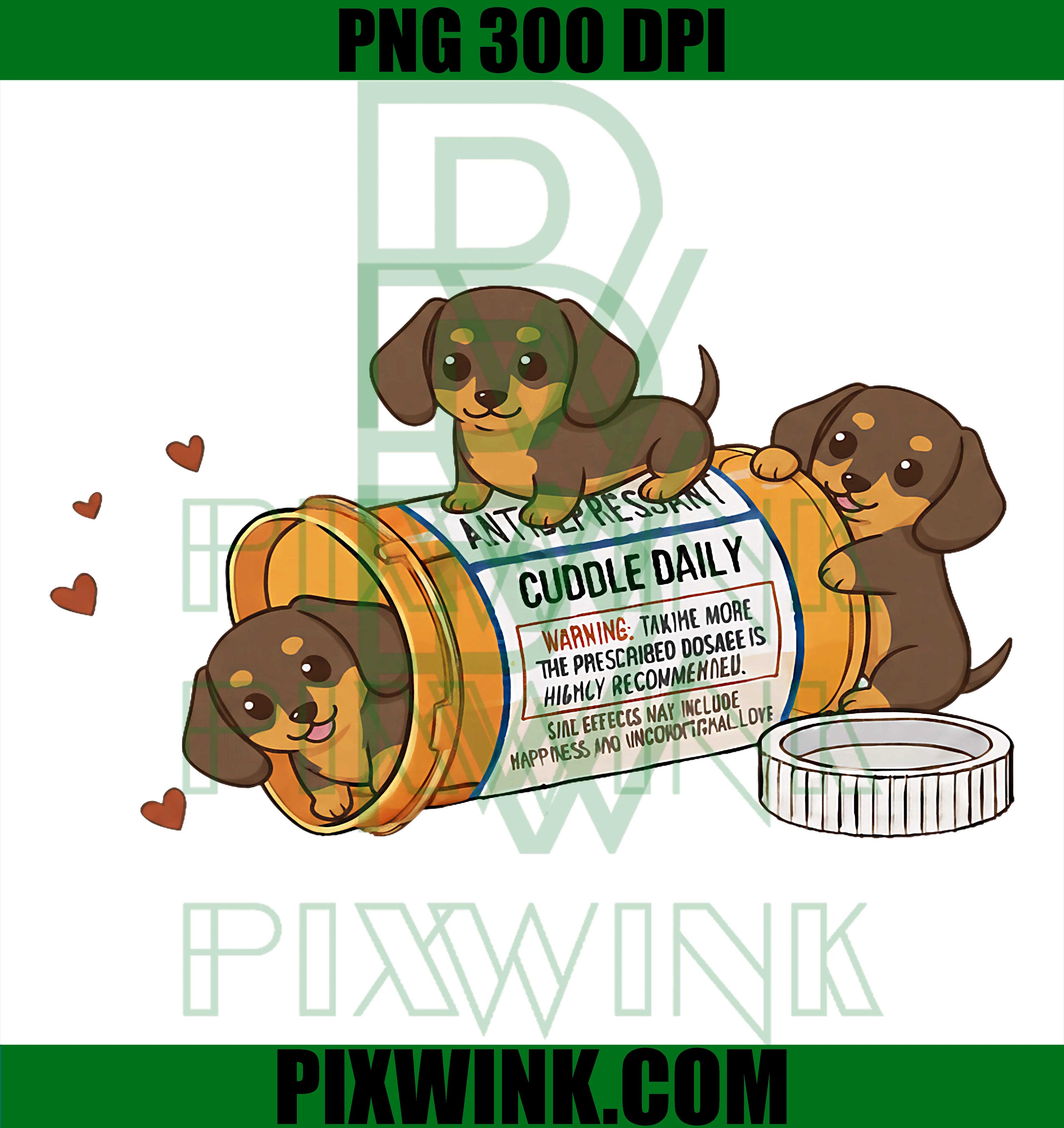 Funny Dachshund Weenie, Anti Depressant PNG