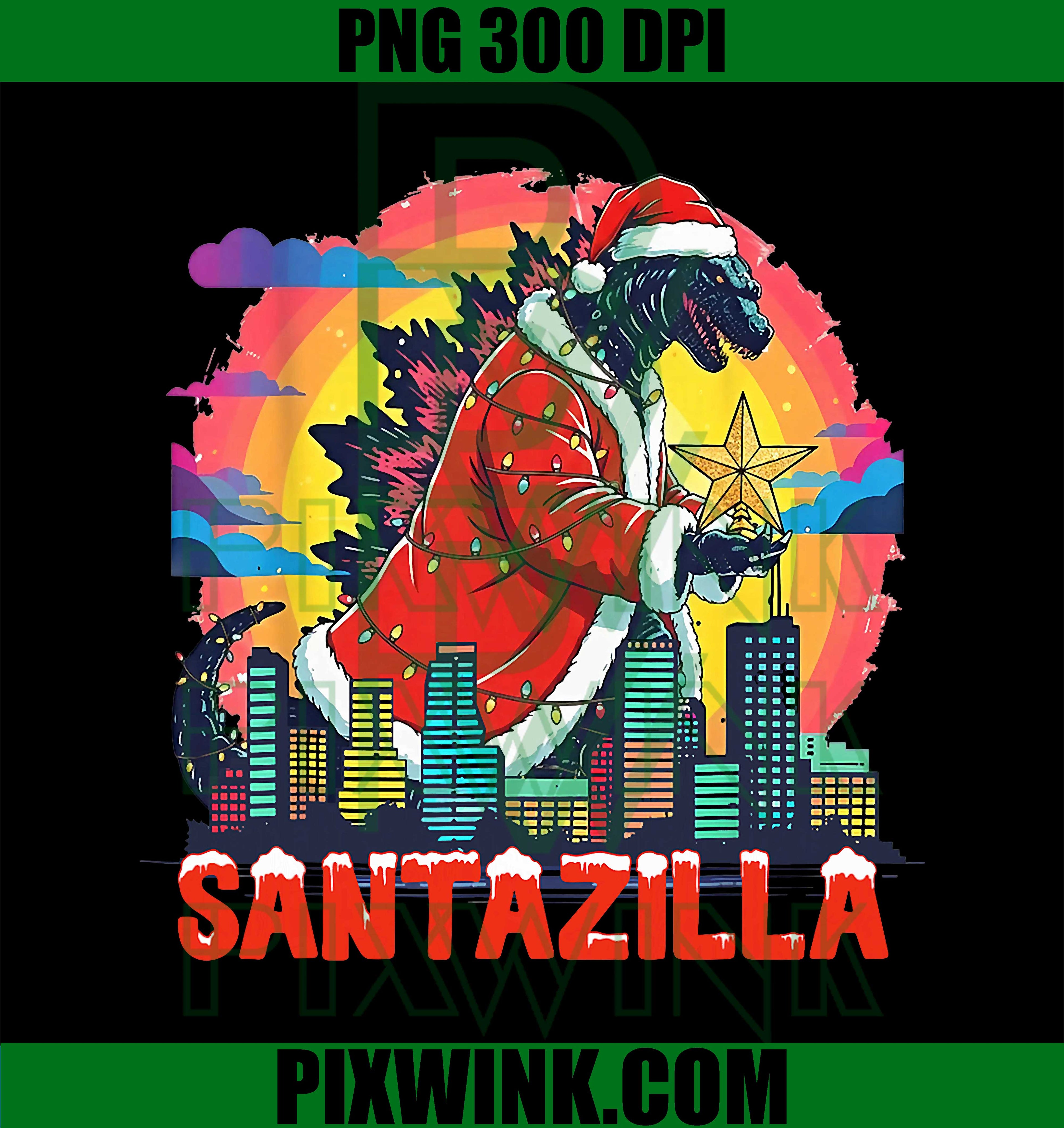 Santazilla Japanese Monster, Kaiju Christmas PNG