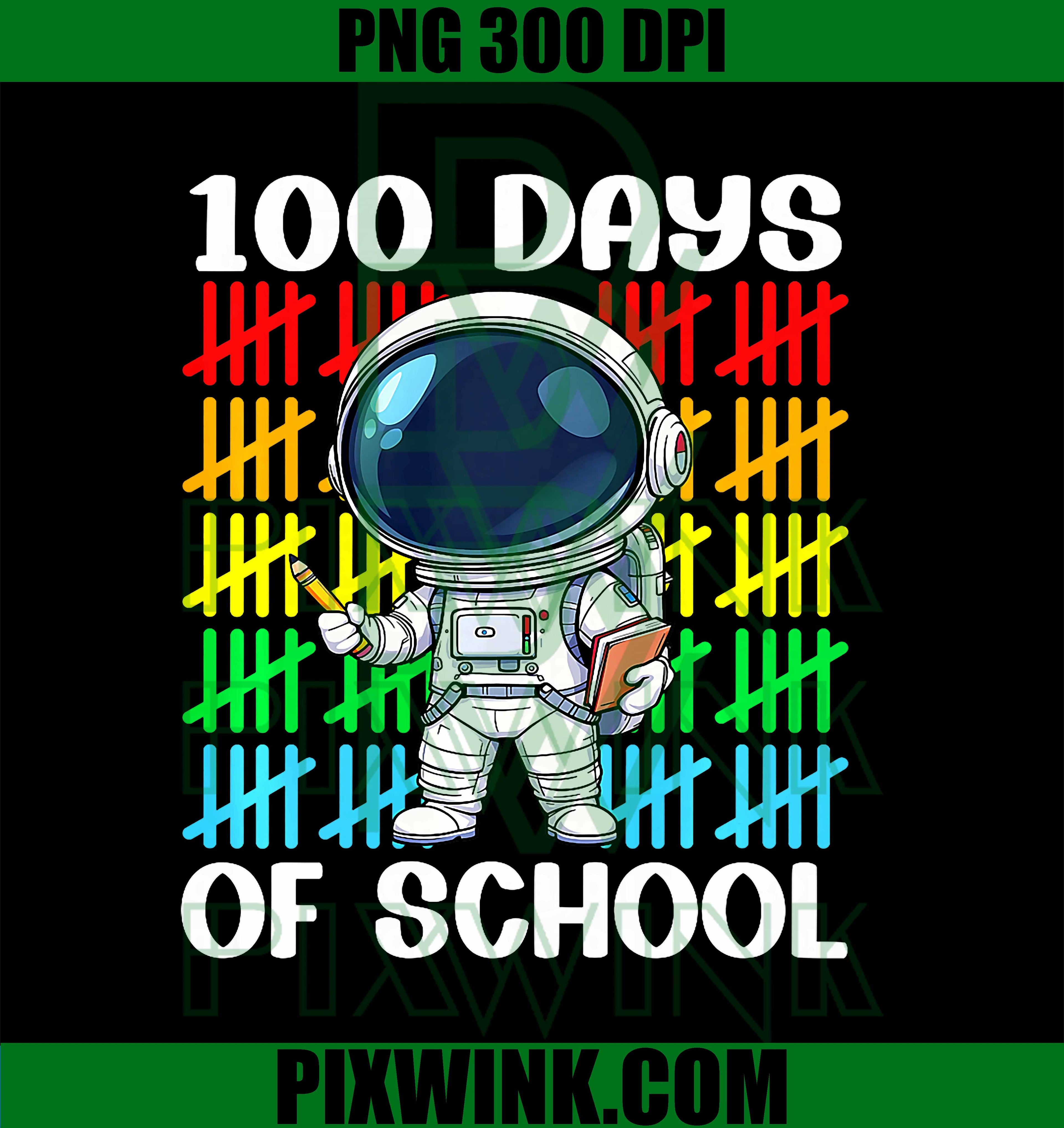 100 Days of Astronaut PNG, 100th Day of School PNG