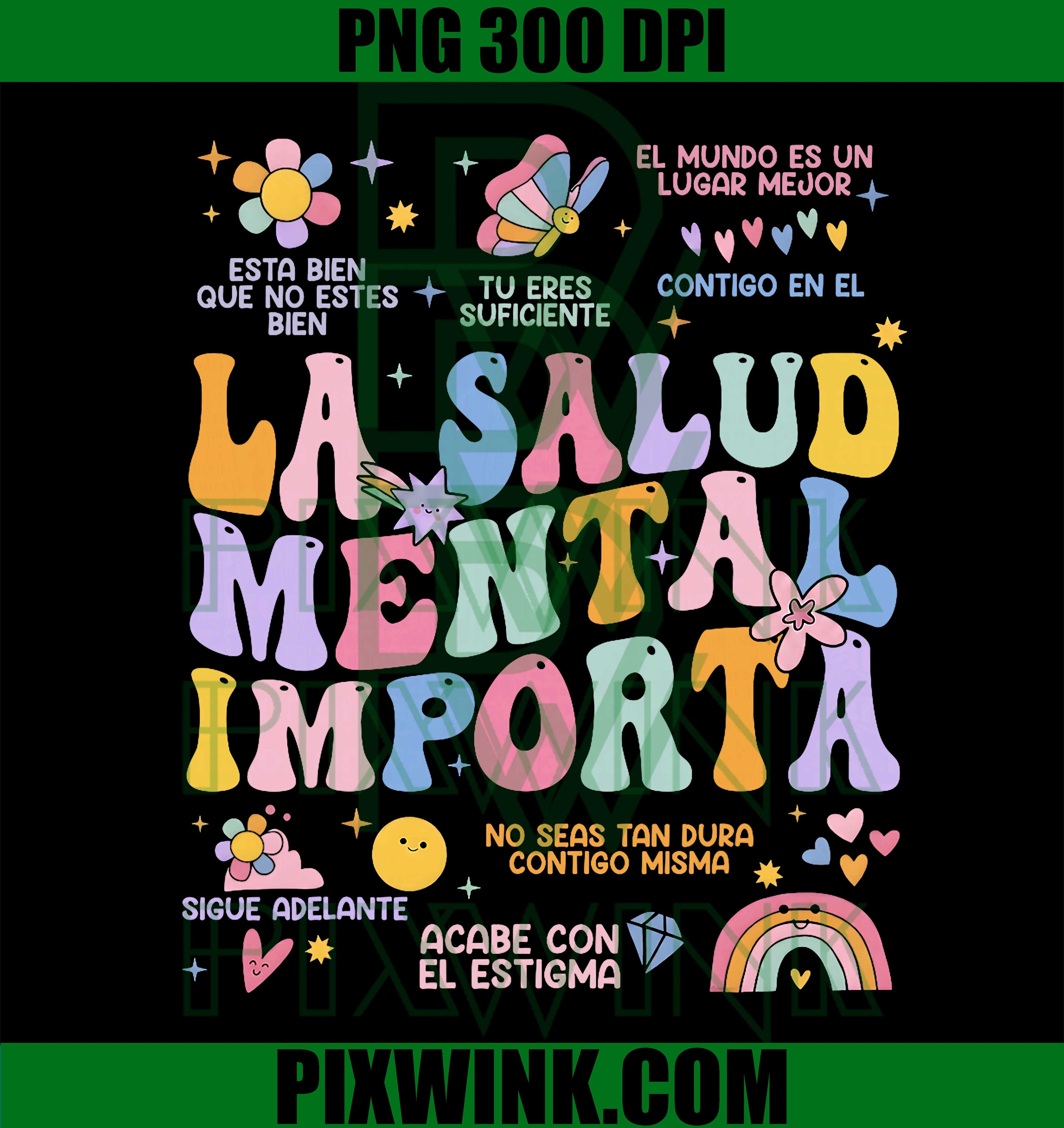 Salud Mental Importa PNG, Spanish Mental Health Awareness Design PNG